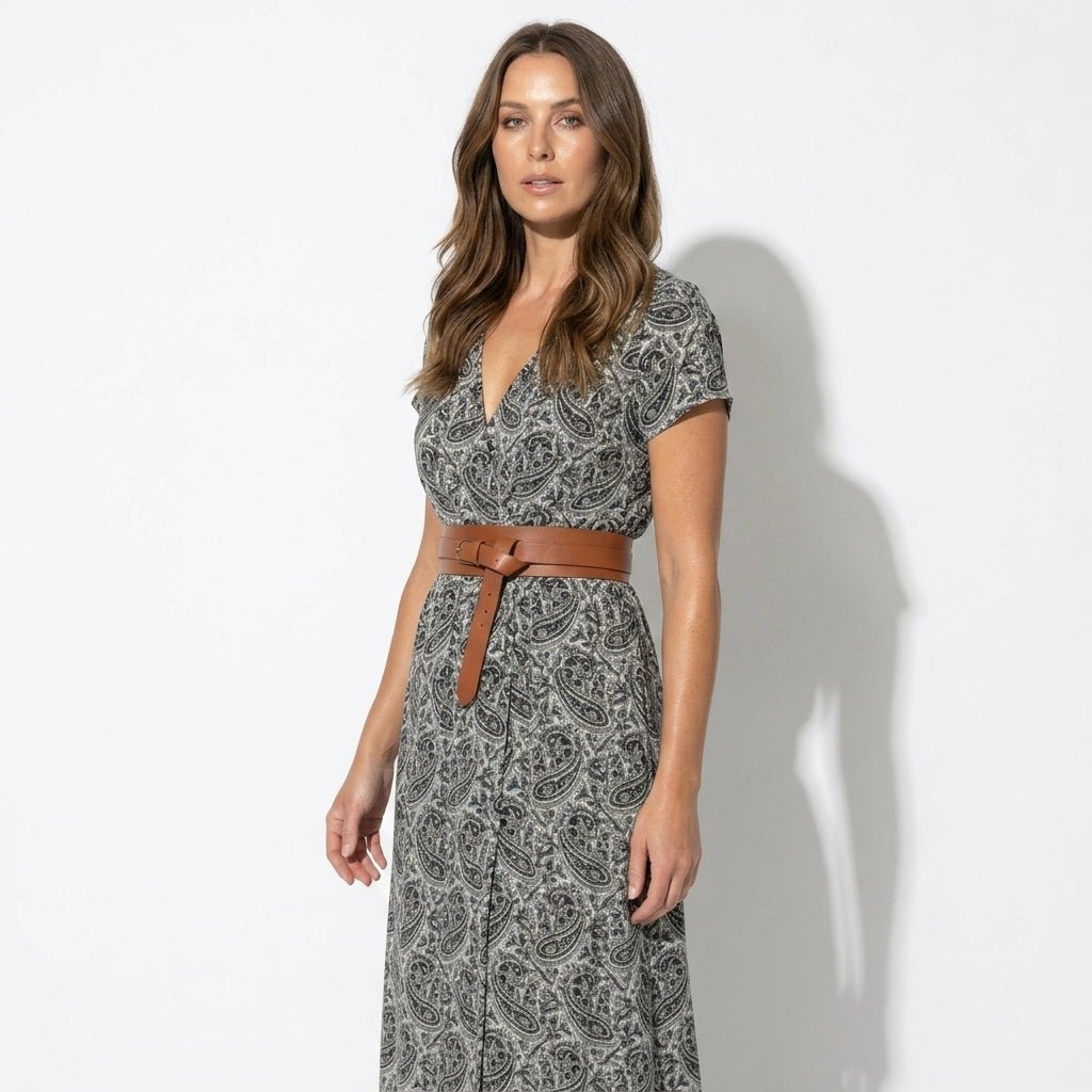 Isabella - Women's Bohemian Floral Maxi Dress - Dresses - Gray - Parker&Brooks