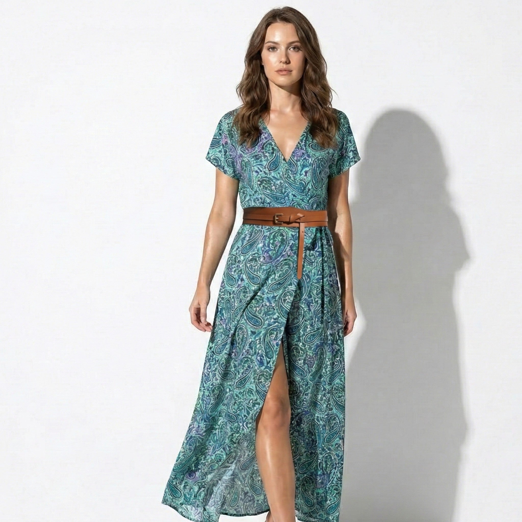 Isabella - Women's Bohemian Floral Maxi Dress - Dresses - Green - Parker&Brooks