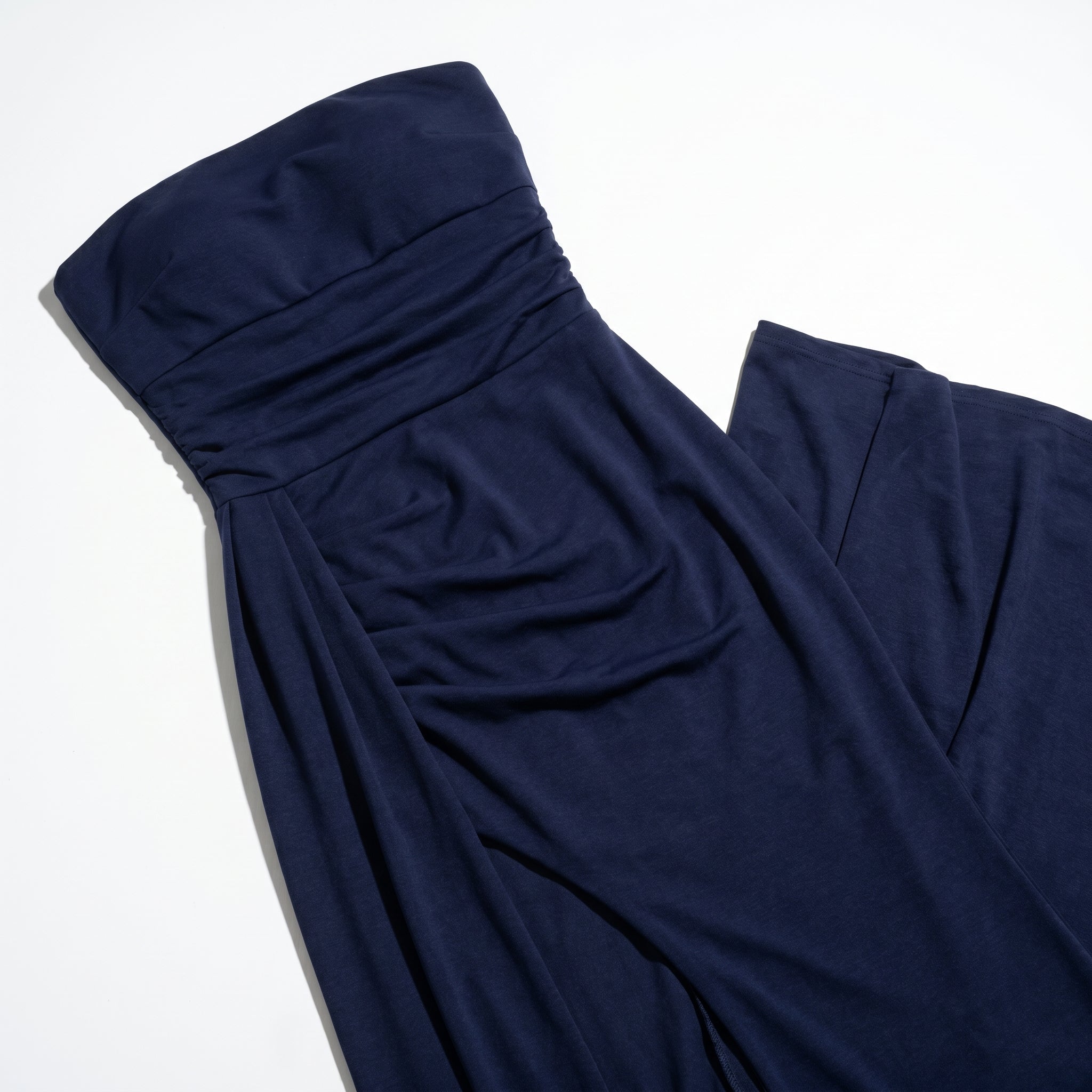 Isabella - Women's Evening Strapless High Split Maxi Dress - Maxi Dress - Navy Blue - Parker&Brooks