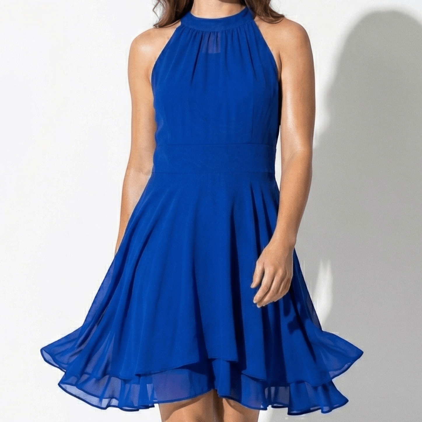 Isabella - Women's Evening Tiered Mini Dress - Dress - Blue - Parker&Brooks