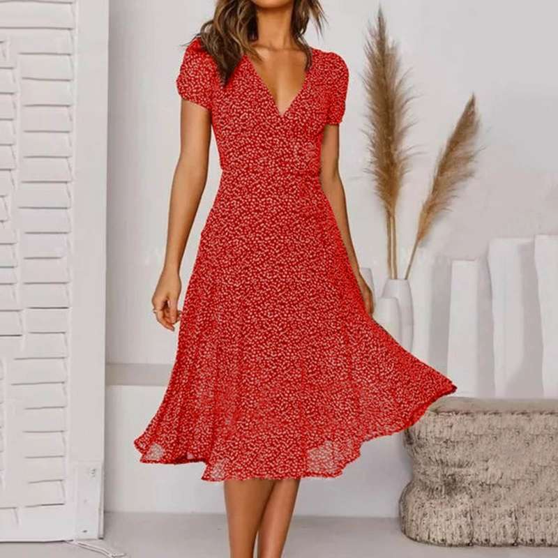 Isalie – Elegant V-Neck Summer Dress