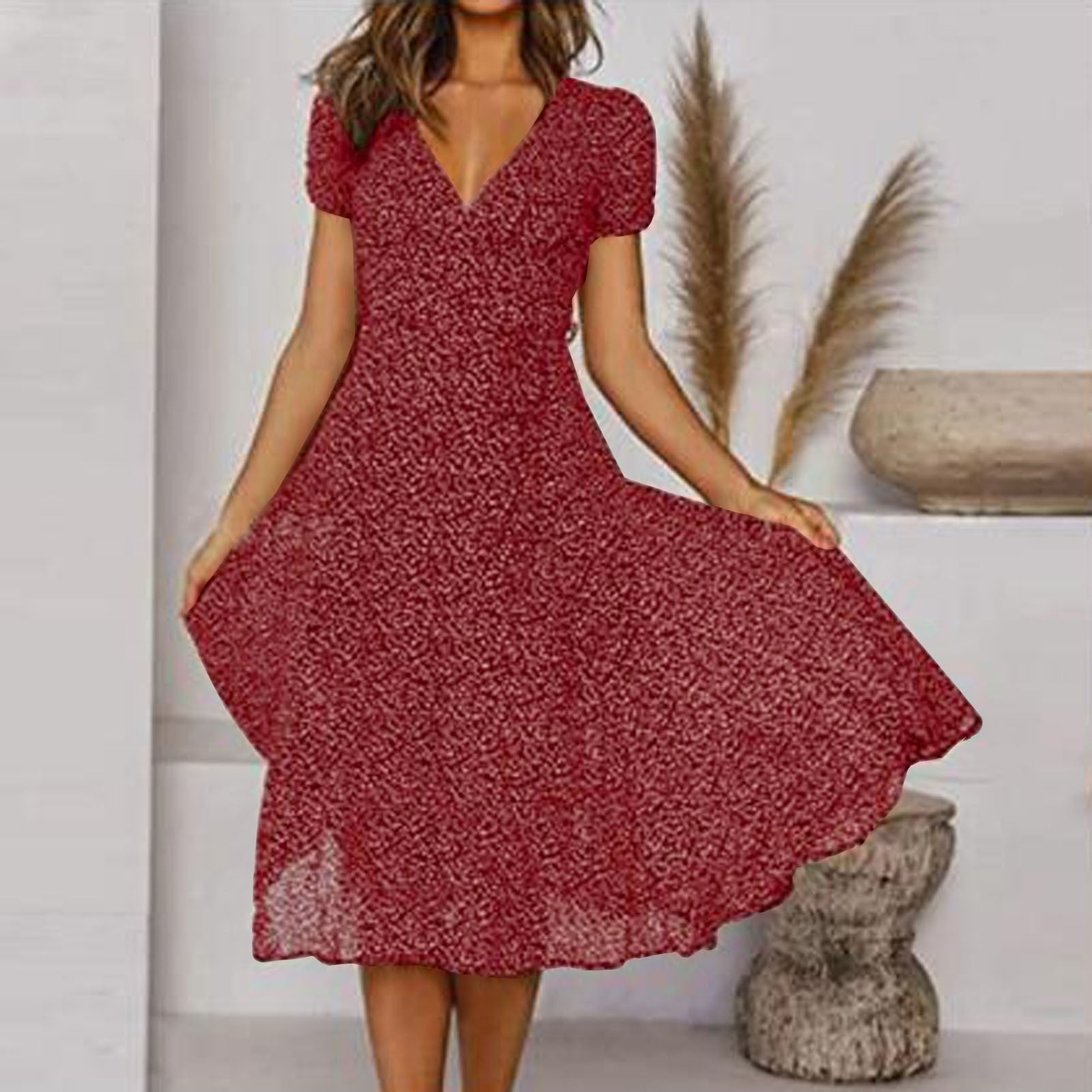 Isalie – Elegant V-Neck Summer Dress