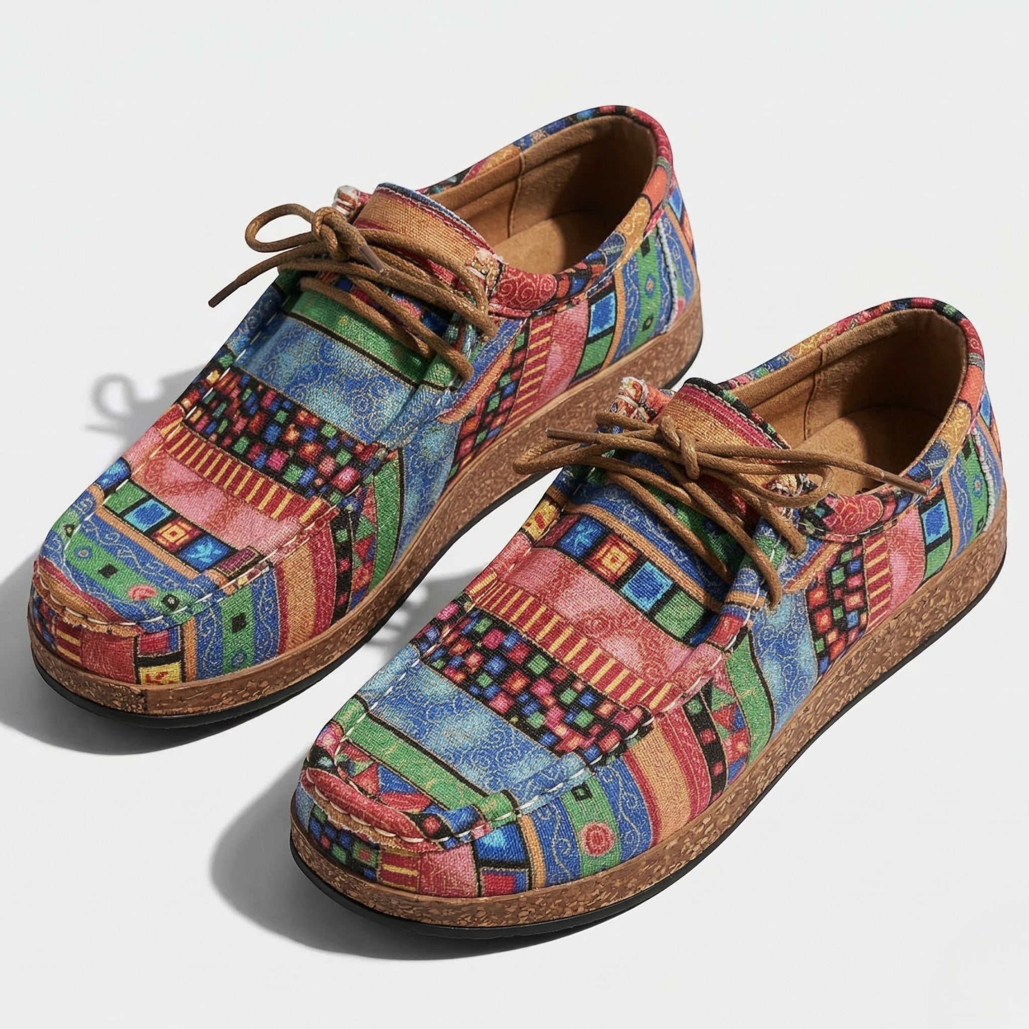Isla - Women's Printed Moccasins - Shoes - Green - Parker&Brooks