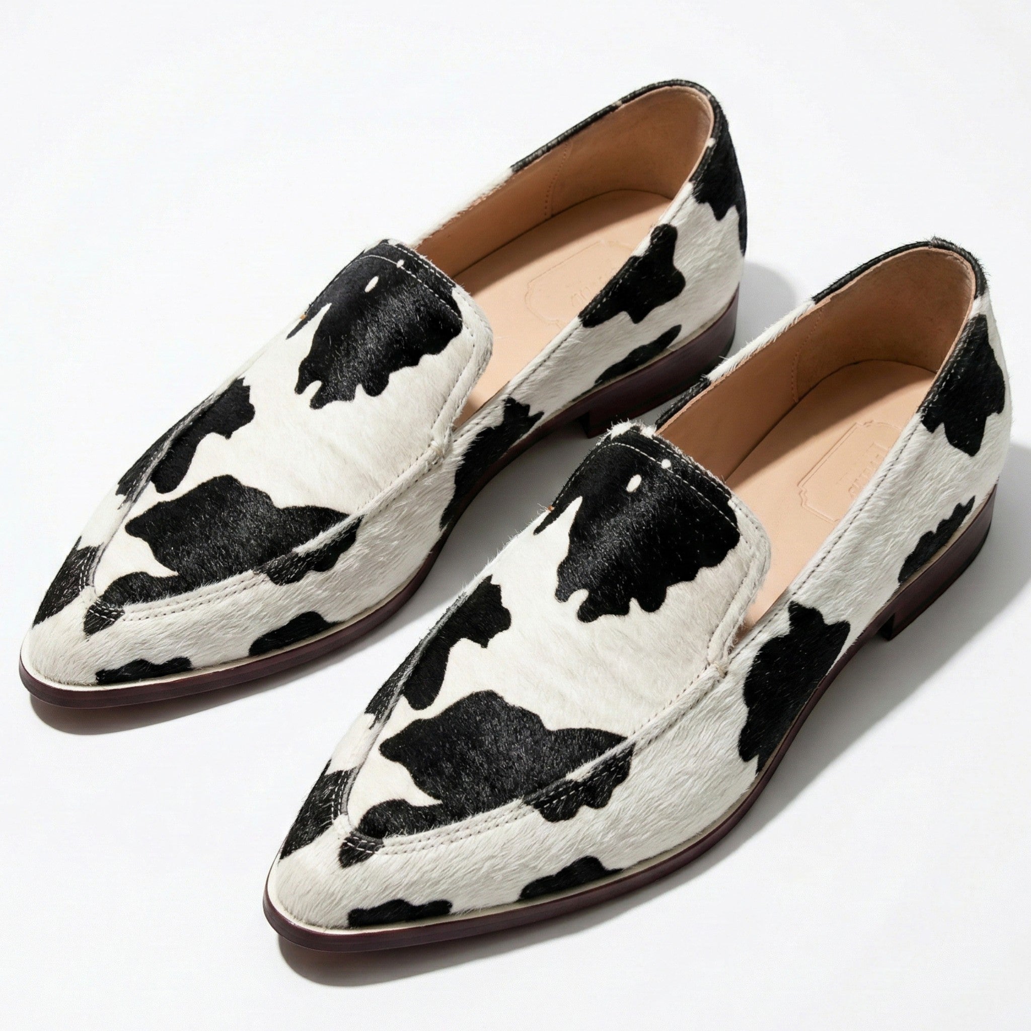 Ivy - Women's Printed Pointed Toe Loafers - Loafers - Black - Parker&Brooks