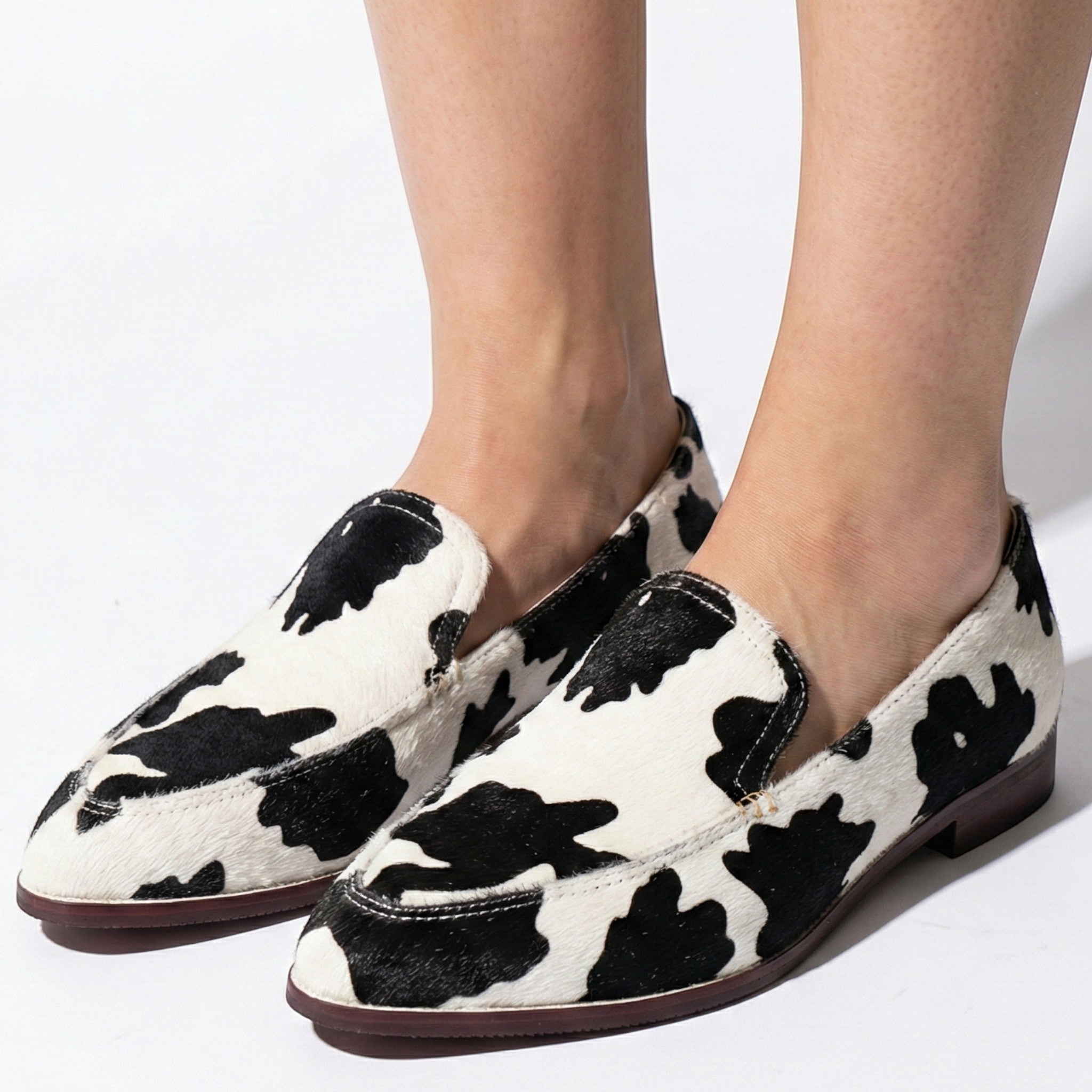 Ivy - Women's Printed Pointed Toe Loafers - Loafers - Black - Parker&Brooks