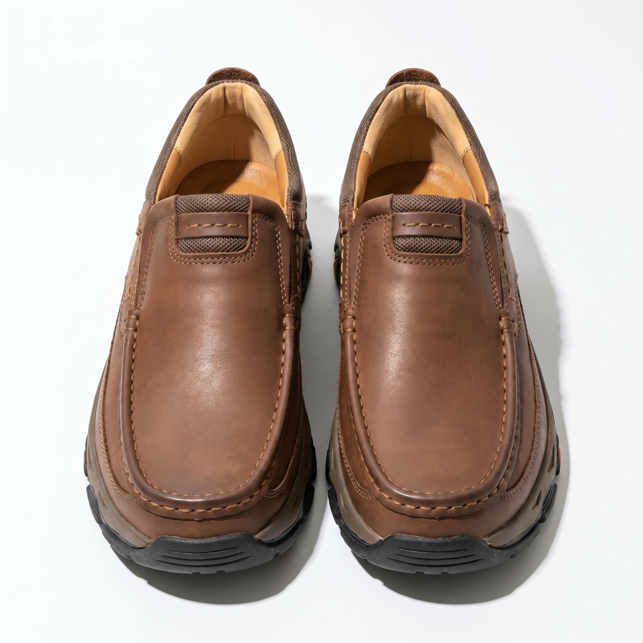 Jacob - Men's Rugged Slip - On Loafers - Loafers - Brown - Parker&Brooks