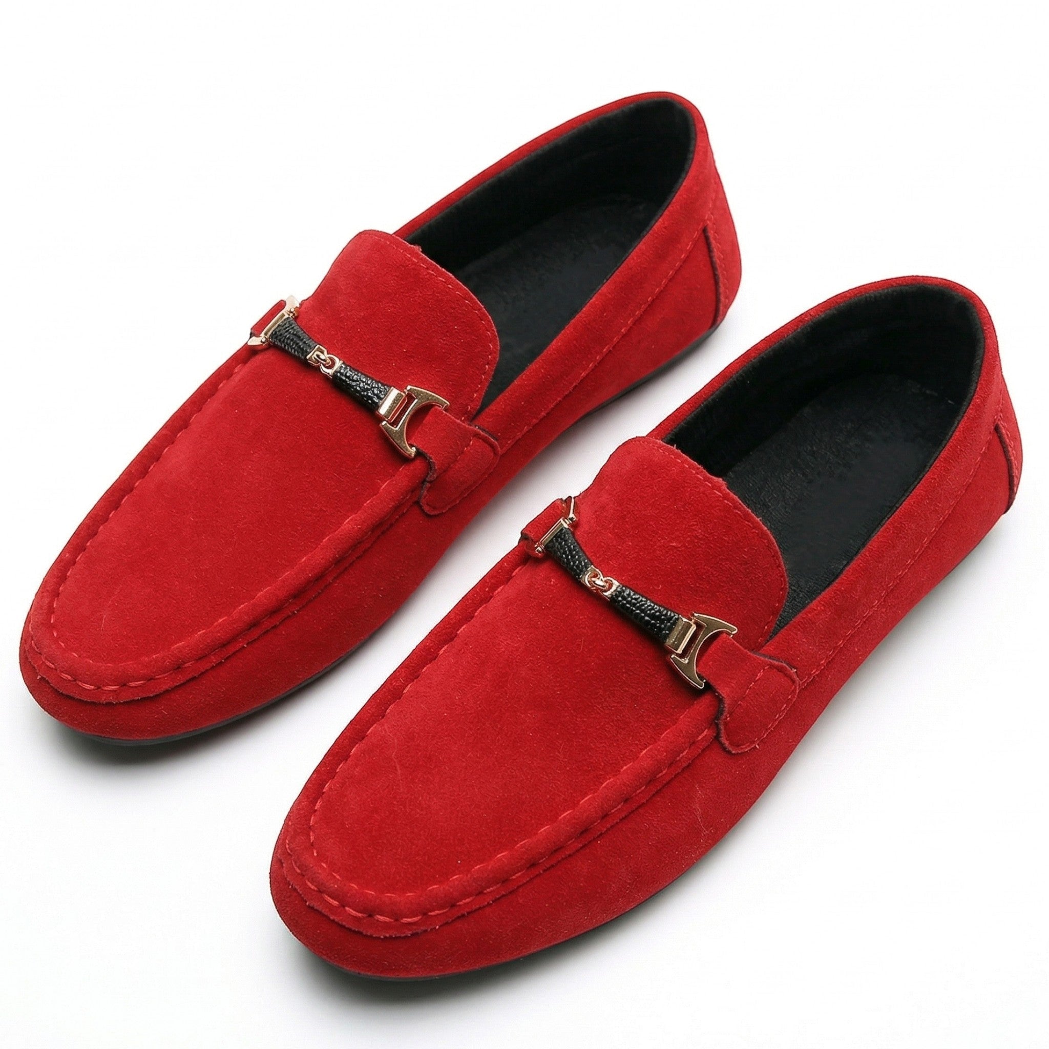 James - Men's Breathable Formal Loafers - Loafers - Red - Parker&Brooks