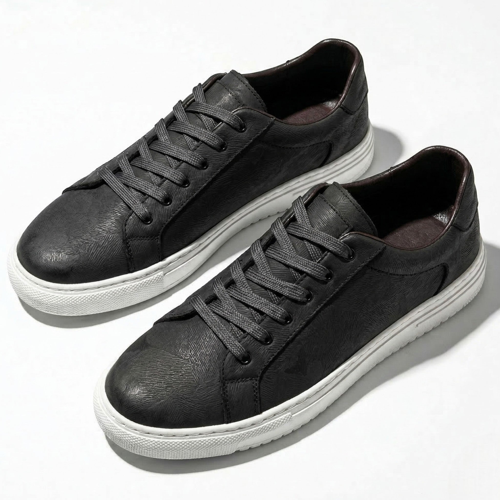 James - Men's Low Top Casual Sneakers - Shoes - Black - Parker&Brooks