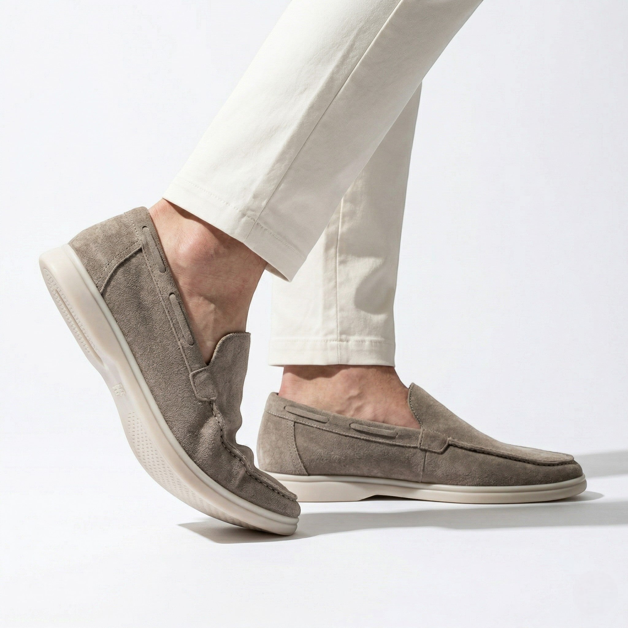James - Men's Orthopedic Slip - On Loafers - Loafers - Beige - Parker&Brooks