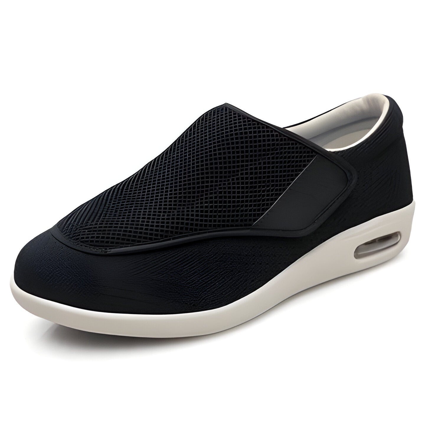 James - Men's Orthopedic Velcro Sneakers - Trainers - Black - Parker&Brooks