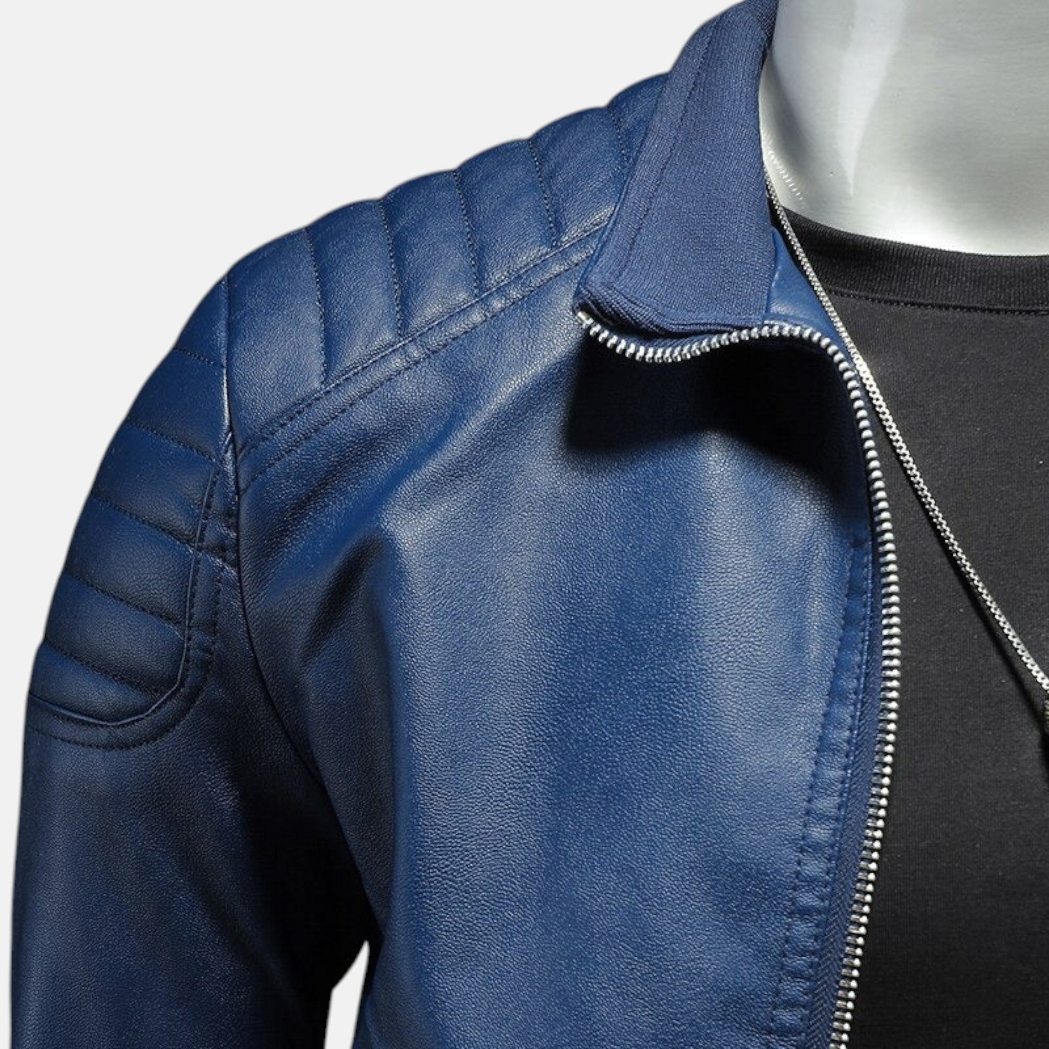 Men's Full-zipped Jacket with Quilted Shoulder