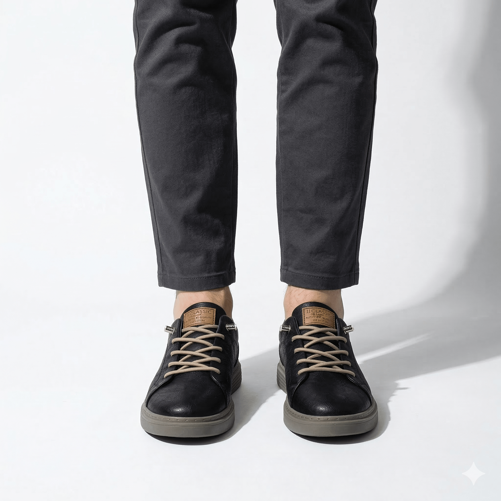 Julian - Men's Comfortable Low - Top Sneaker - Sneakers - Black - Parker&Brooks
