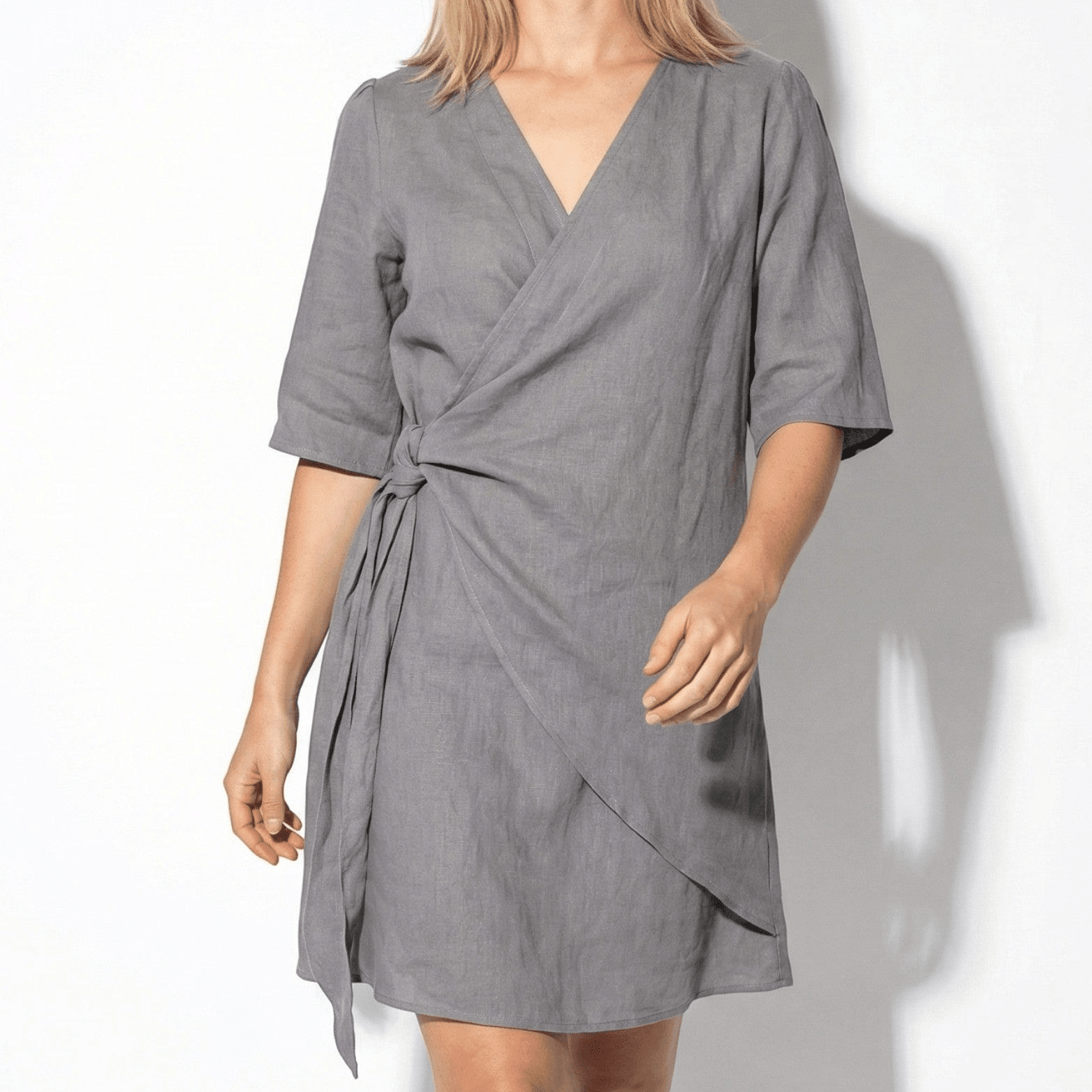 Kate - Women's Asymmetric Summer Mini Dress - Mini Dresses - Gray - Parker&Brooks