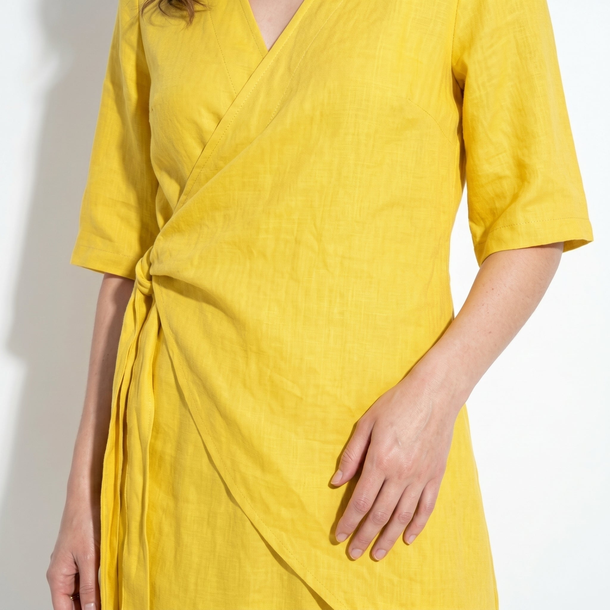 Kate - Women's Asymmetric Summer Mini Dress - Mini Dresses - Yellow - Parker&Brooks