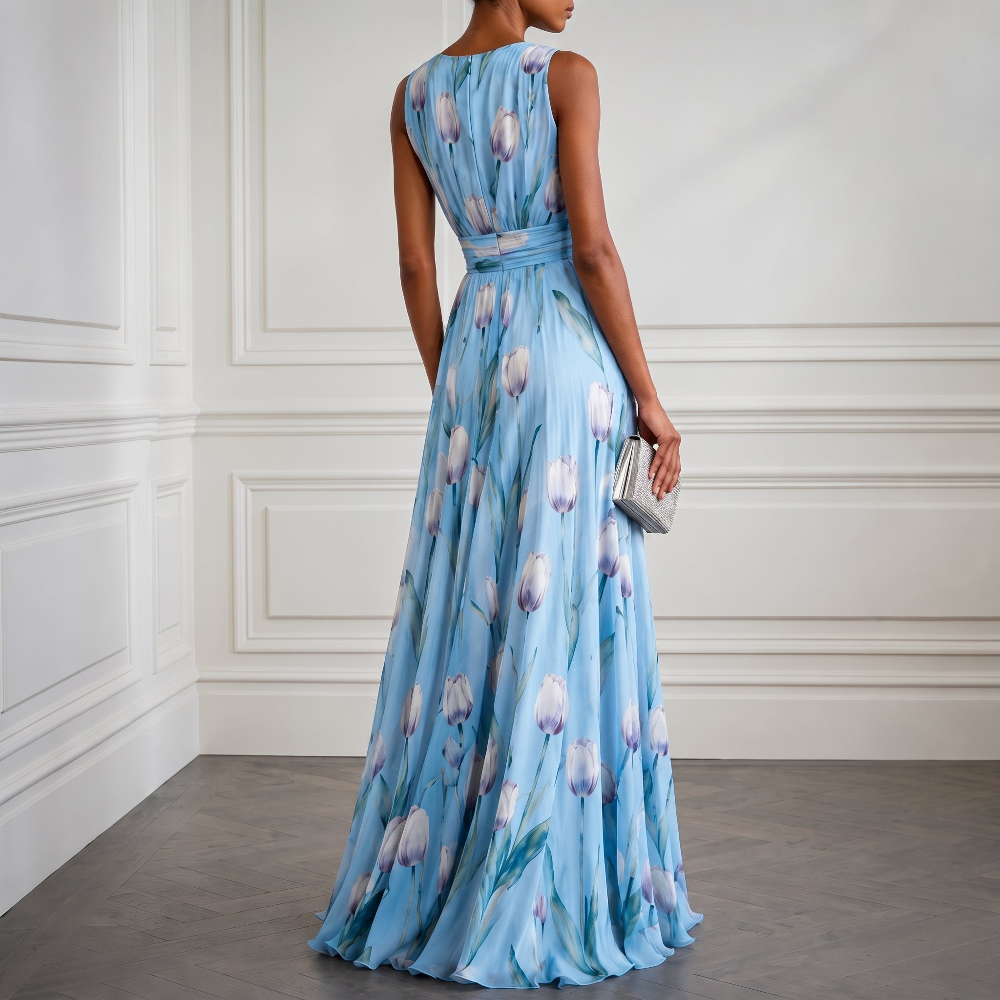 Klara - Women's Bridesmaid Floral Wrap Maxi Dress