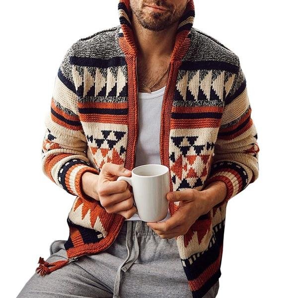 Lars – Modern Cardigan with Geometric Design