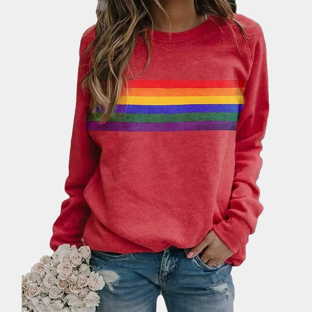 Lena – Long-Sleeve Sweatshirt with Rainbow Stripes