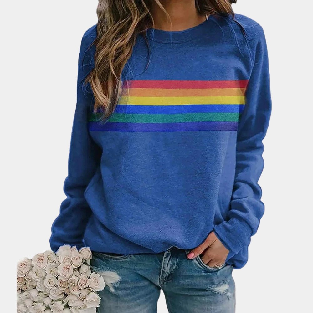 Lena – Long-Sleeve Sweatshirt with Rainbow Stripes