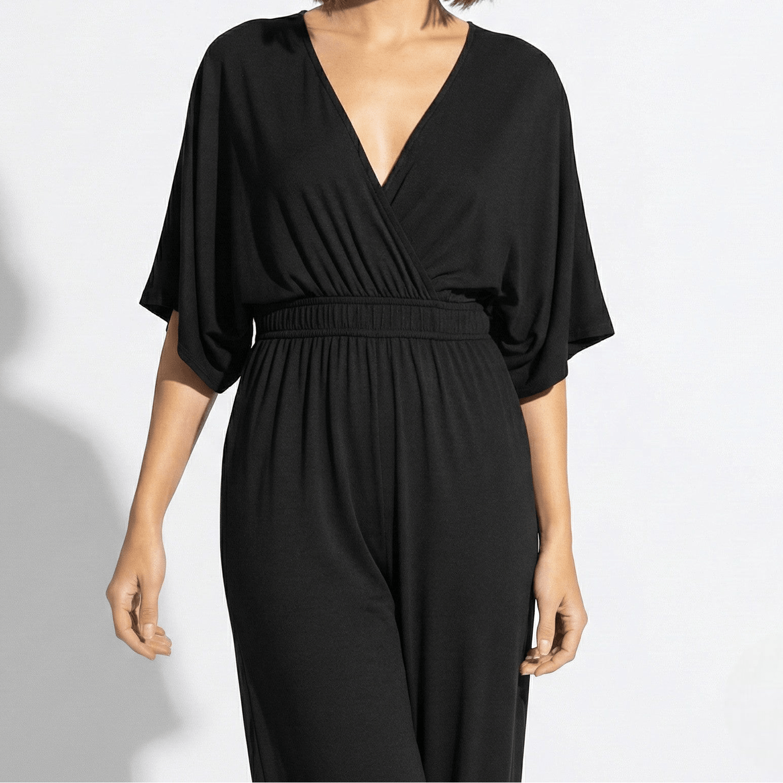 Lena - Women's V - neck Wrap Style Wide - Leg Jumpsuit - Parker&Brooks