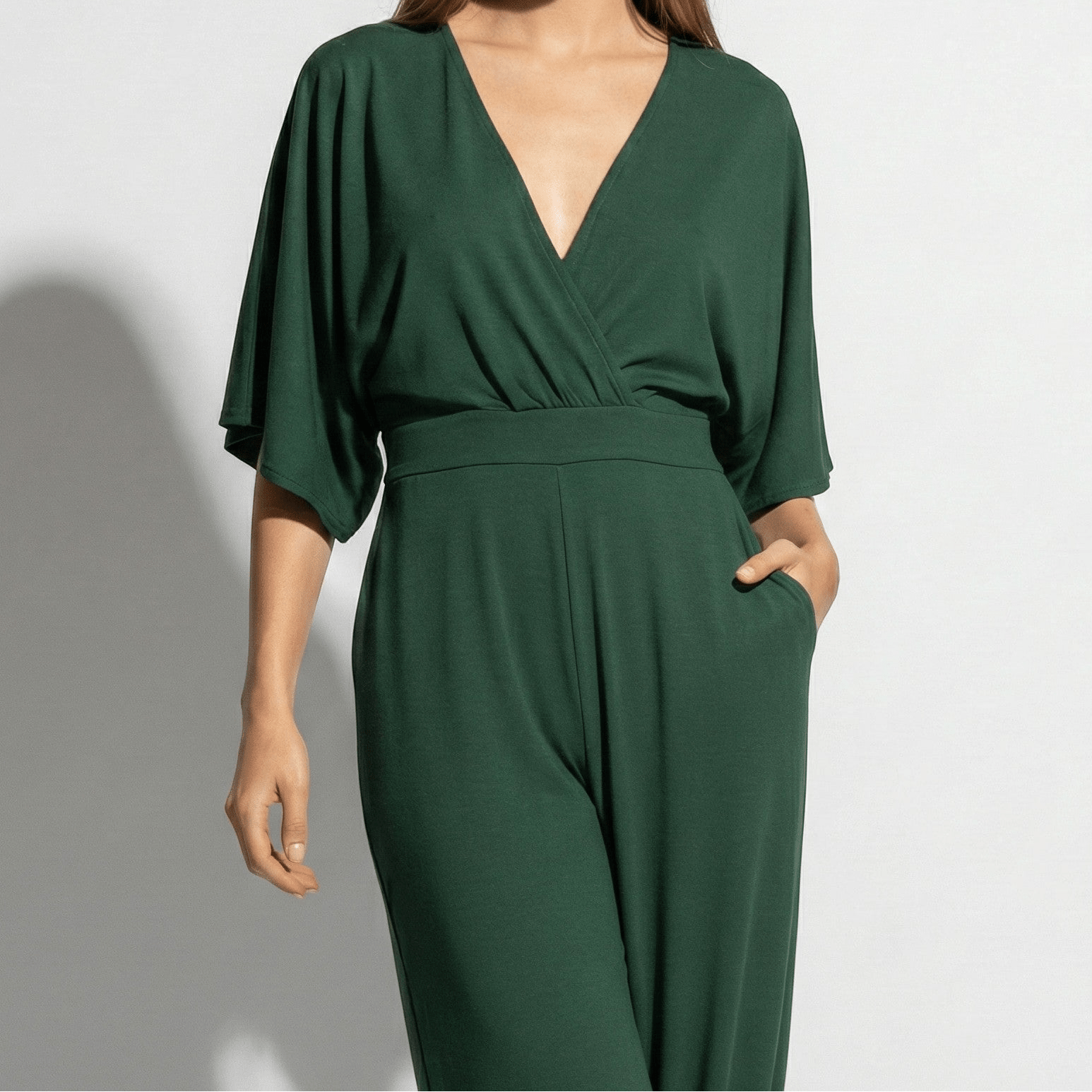Lena - Women's V - neck Wrap Style Wide - Leg Jumpsuit - Parker&Brooks