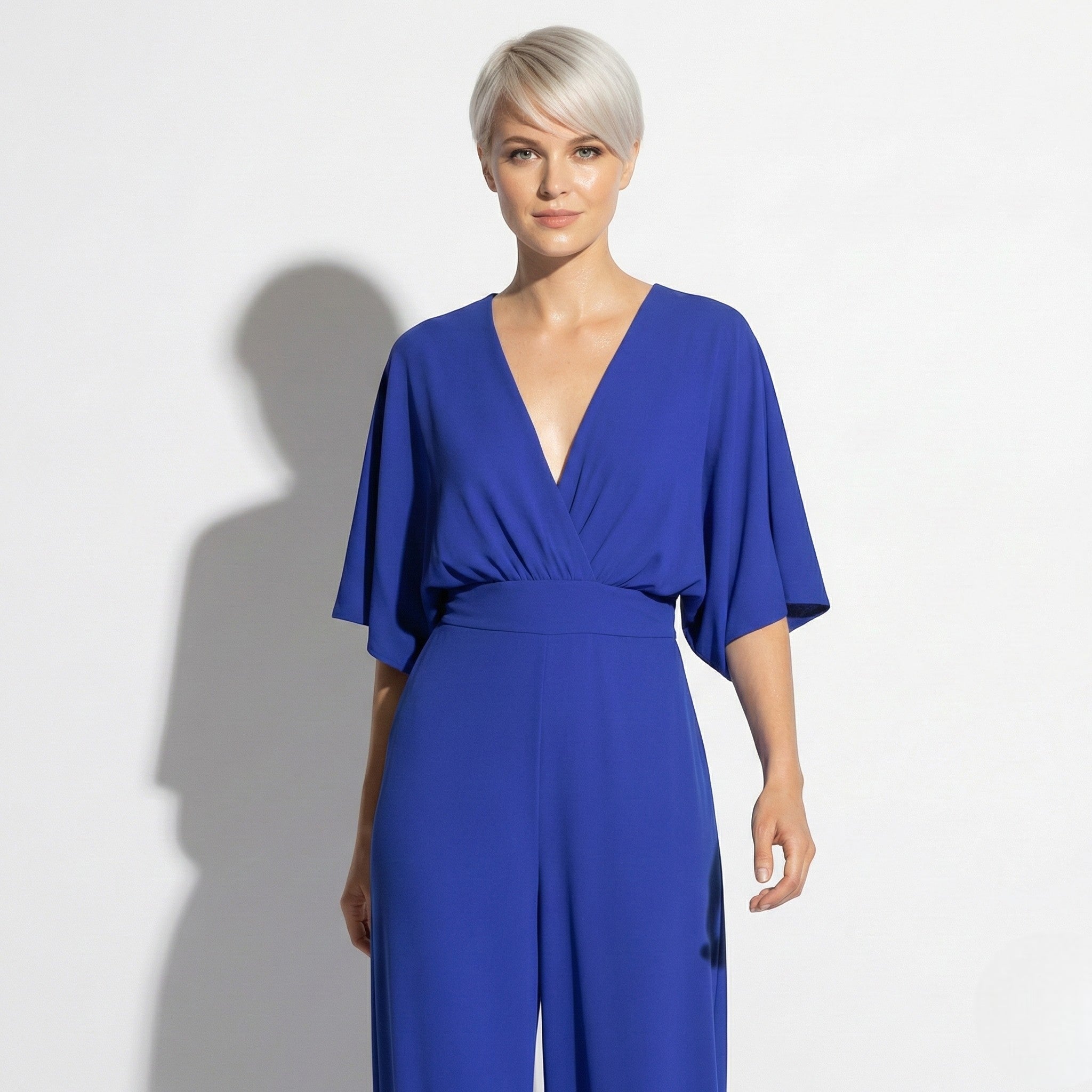 Lena - Women's V - neck Wrap Style Wide - Leg Jumpsuit - Parker&Brooks