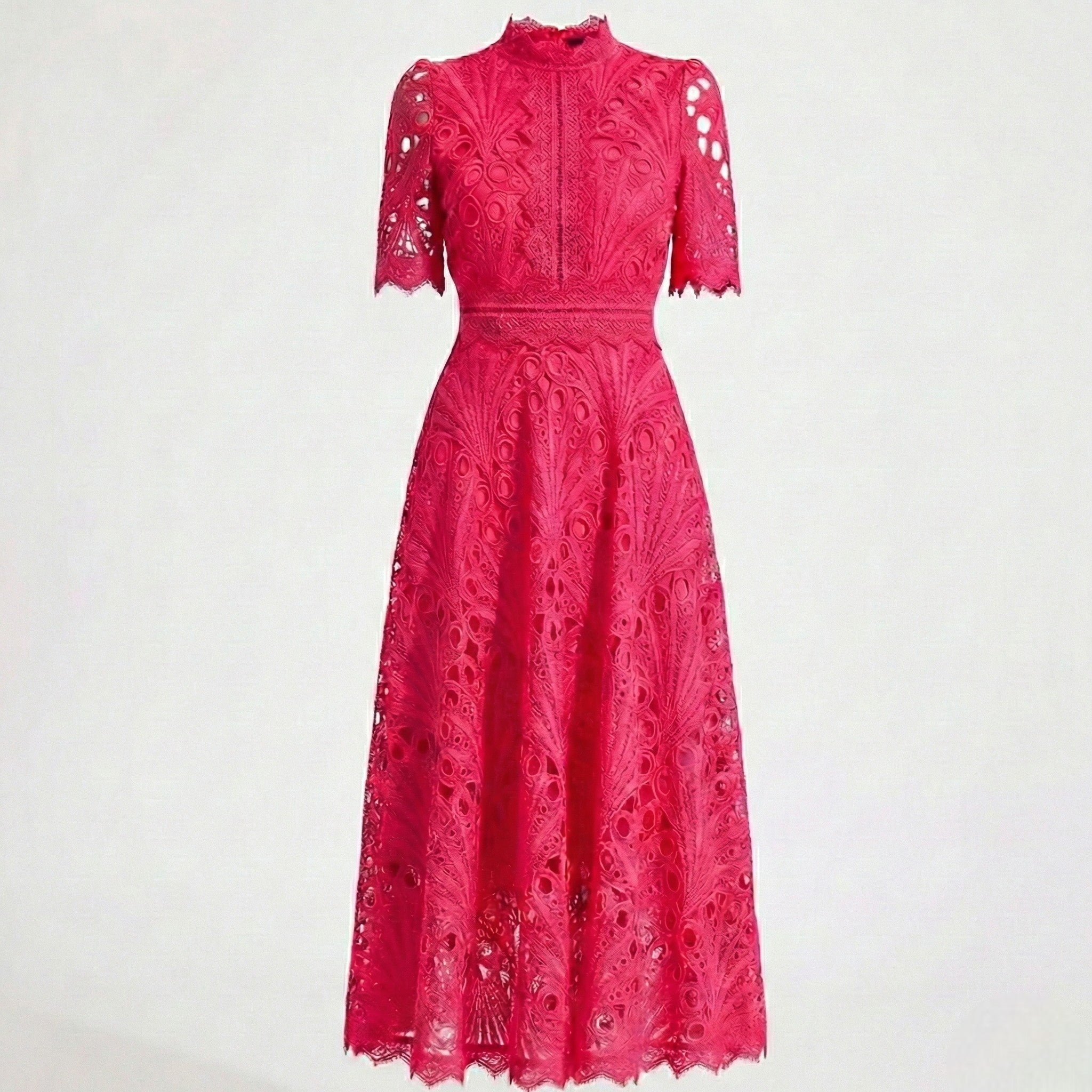 Lexi - Women's Lace Midi Dress - Dresses - Pink - Parker&Brooks