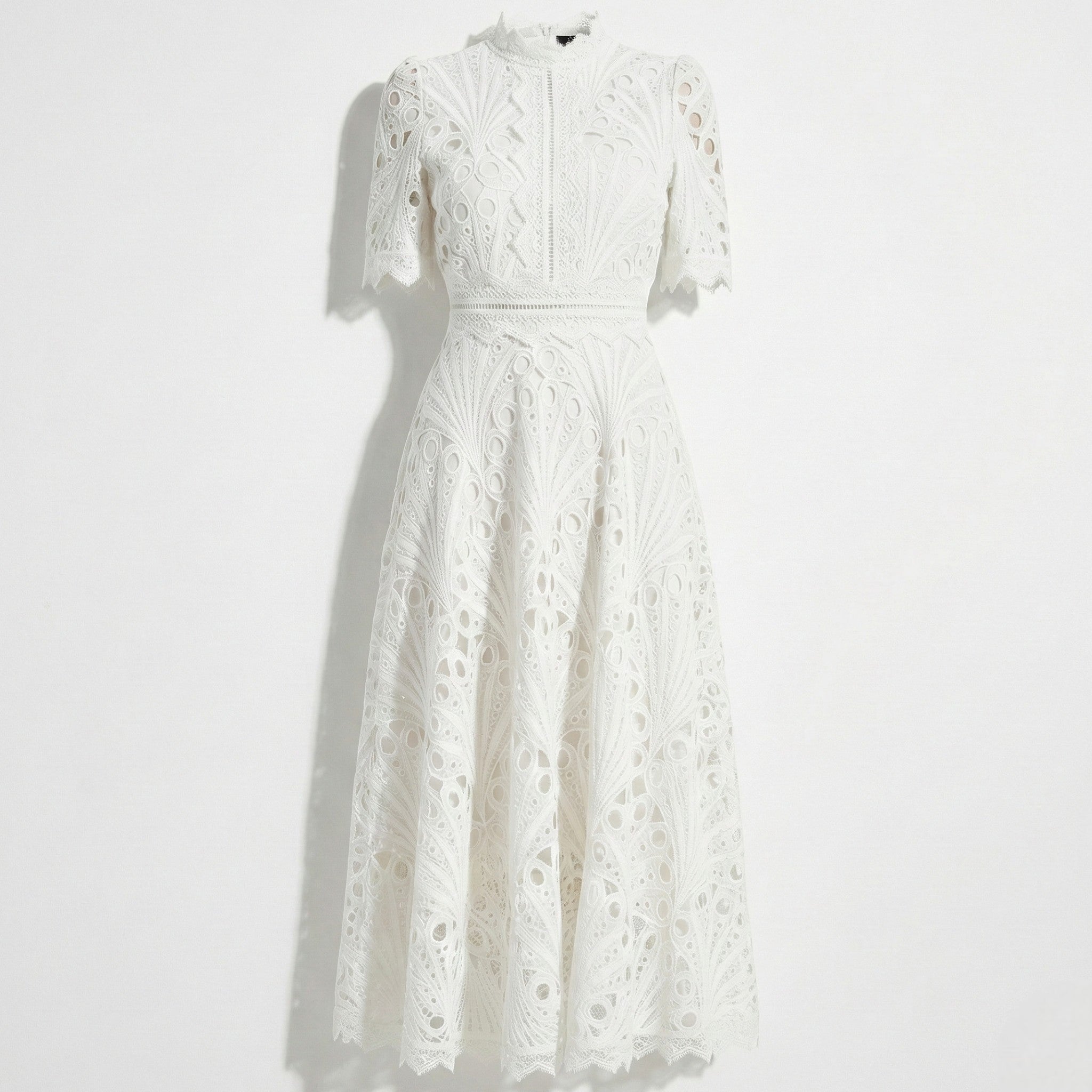 Lexi - Women's Lace Midi Dress - Dresses - White - Parker&Brooks