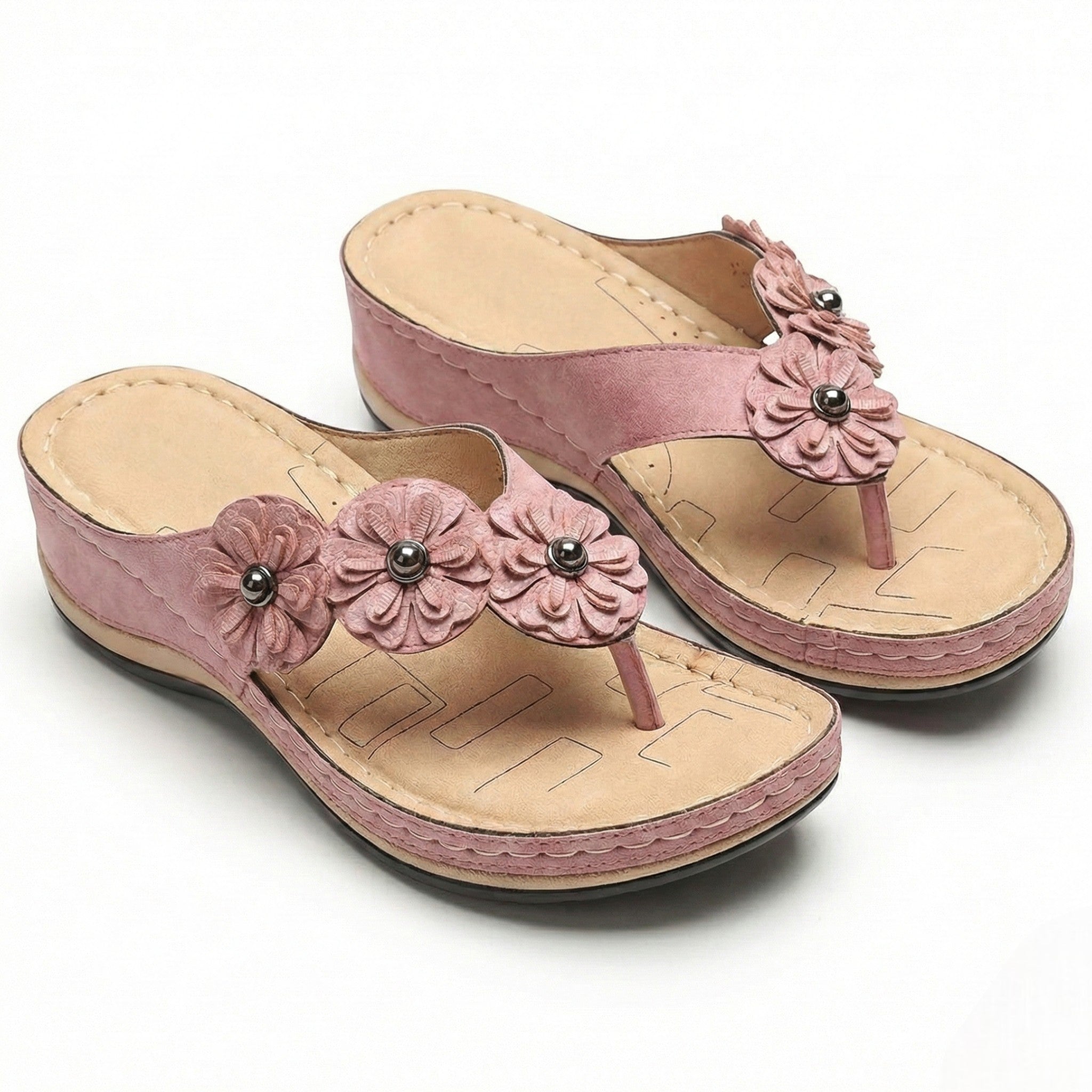 Liana - Women's Orthopedic Wedge Sandals - Sandals - Pink - Parker&Brooks