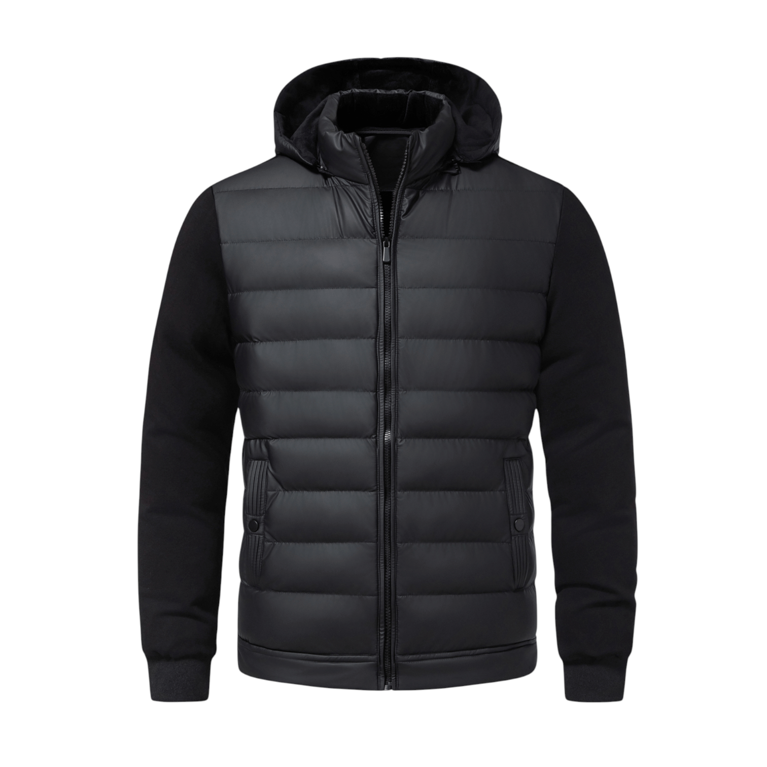 Luca – Hooded Jacket with Zipper and Quilted Front