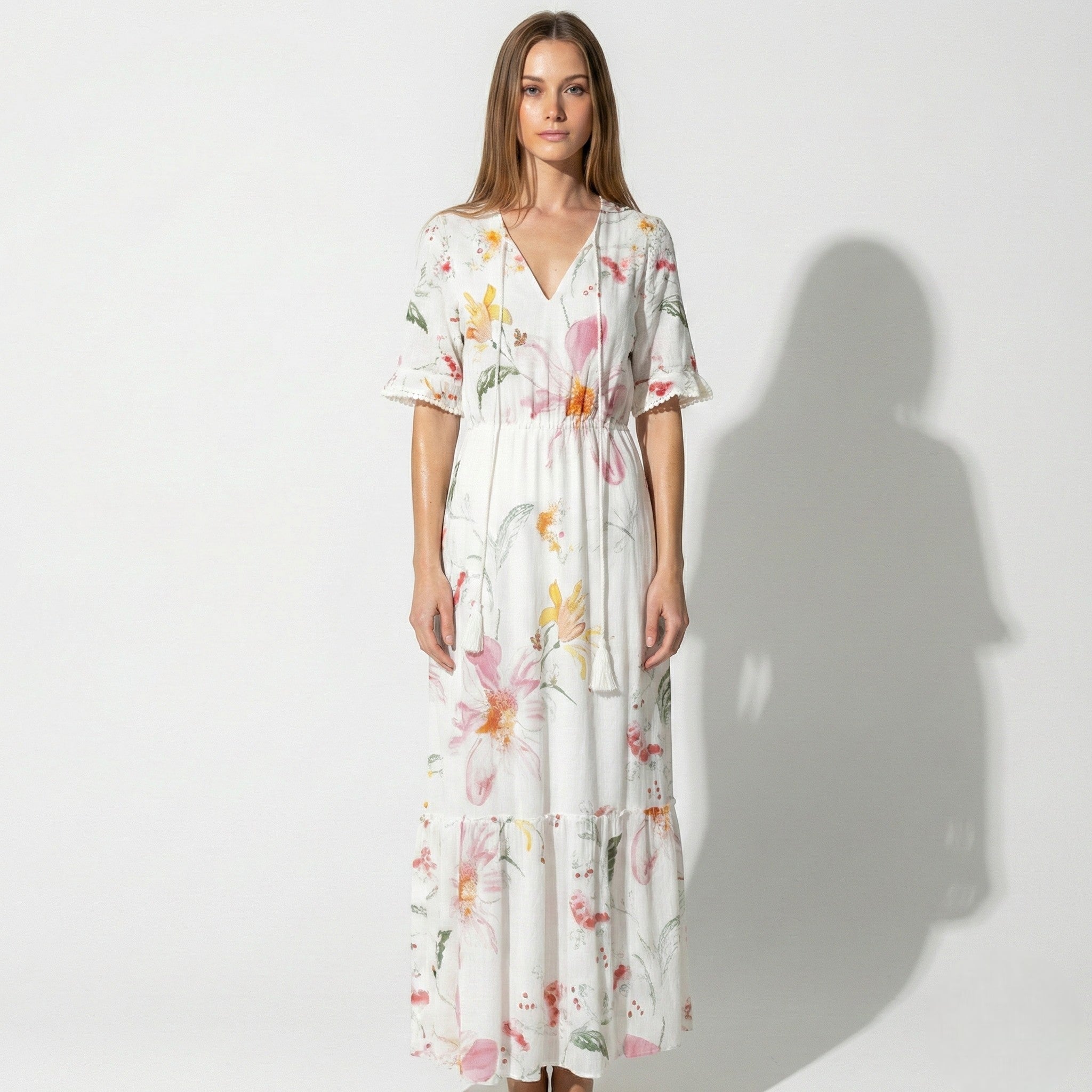 Lucy - Women's Summer Maxi Dress - Dresses - Pink - Parker&Brooks