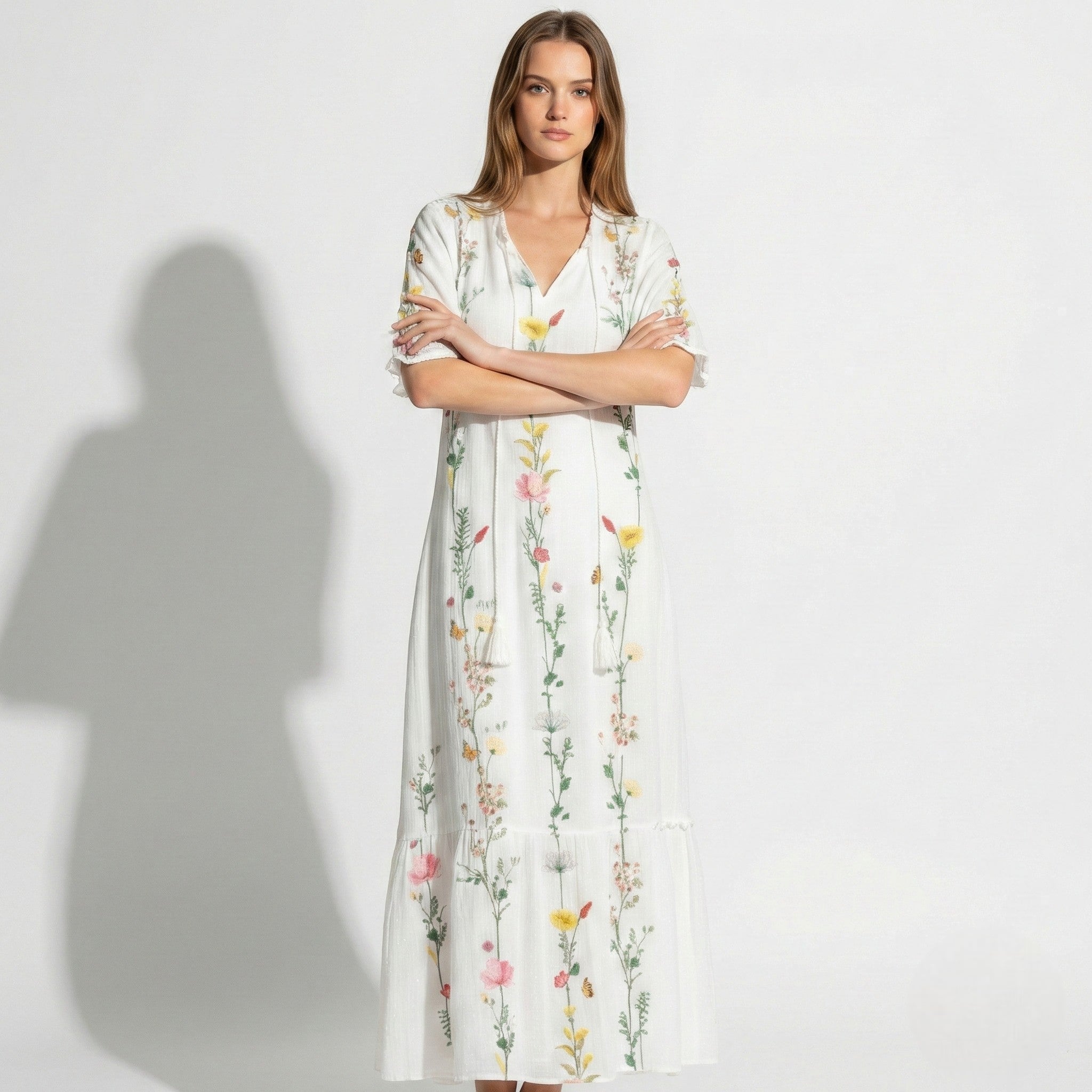 Lucy - Women's Summer Maxi Dress - Dresses - White - Parker&Brooks