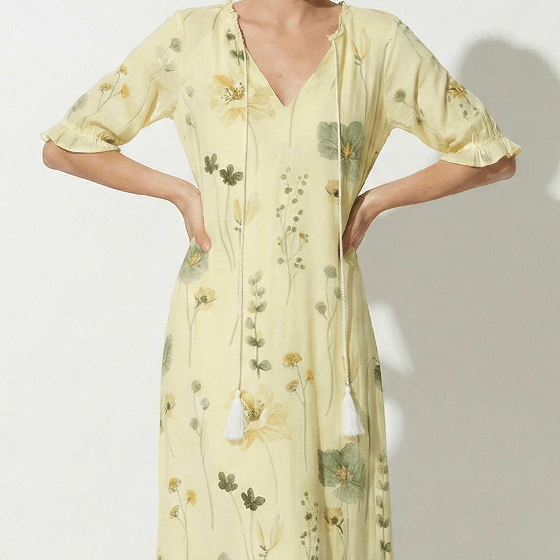 Lucy - Women's Summer Maxi Dress - Dresses - Yellow - Parker&Brooks