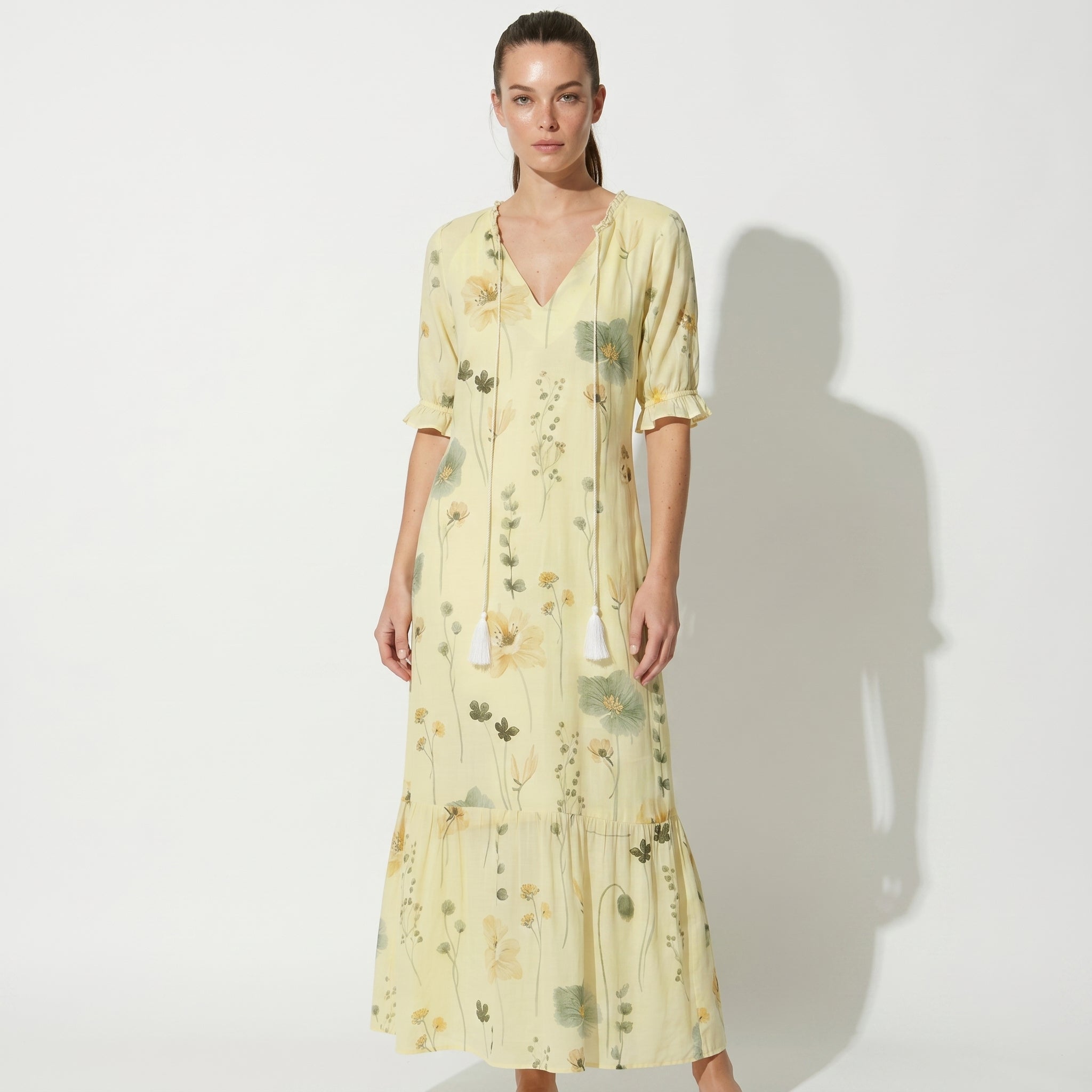 Lucy - Women's Summer Maxi Dress - Dresses - Yellow - Parker&Brooks