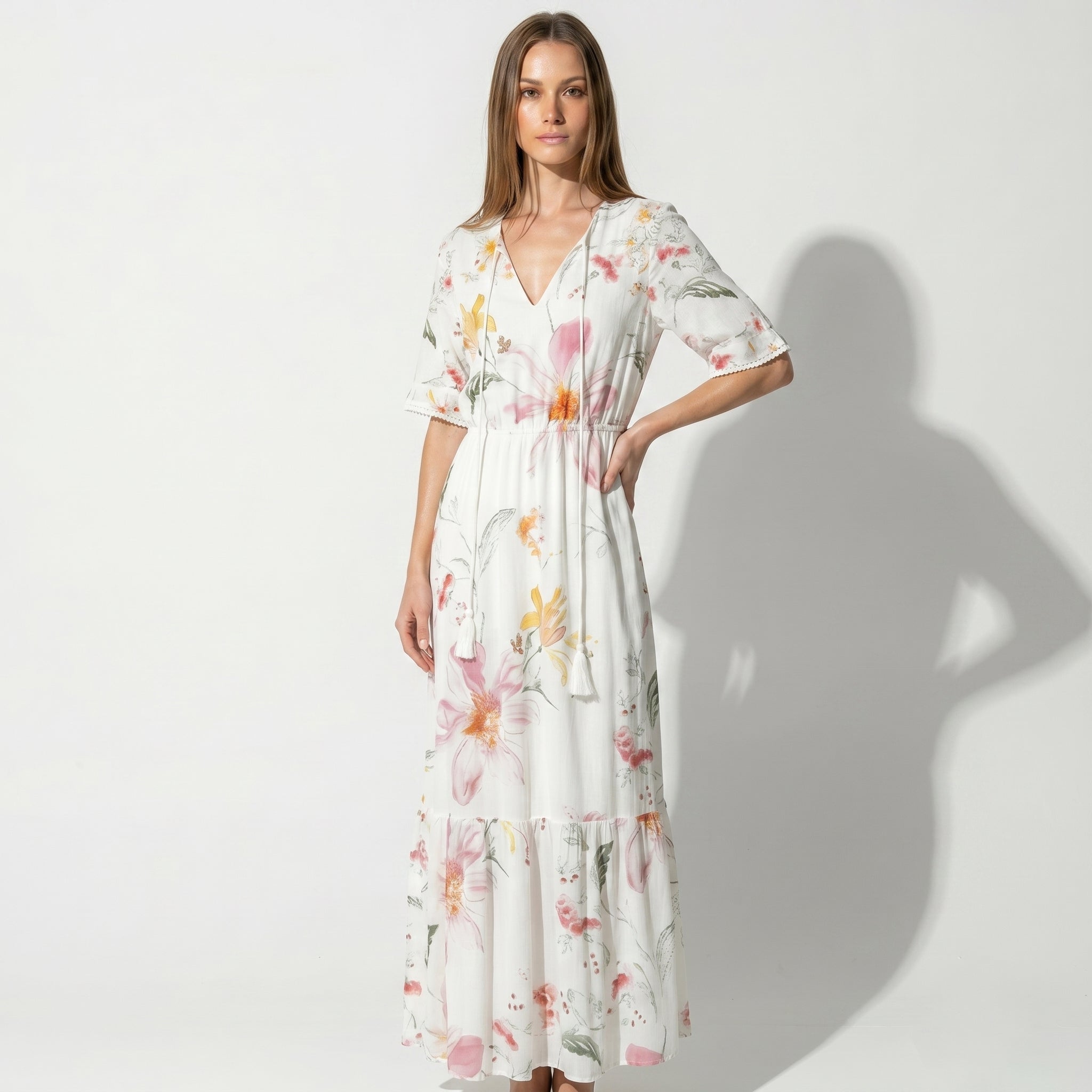 Lucy - Women's Summer Maxi Dress - Dresses - Pink - Parker&Brooks