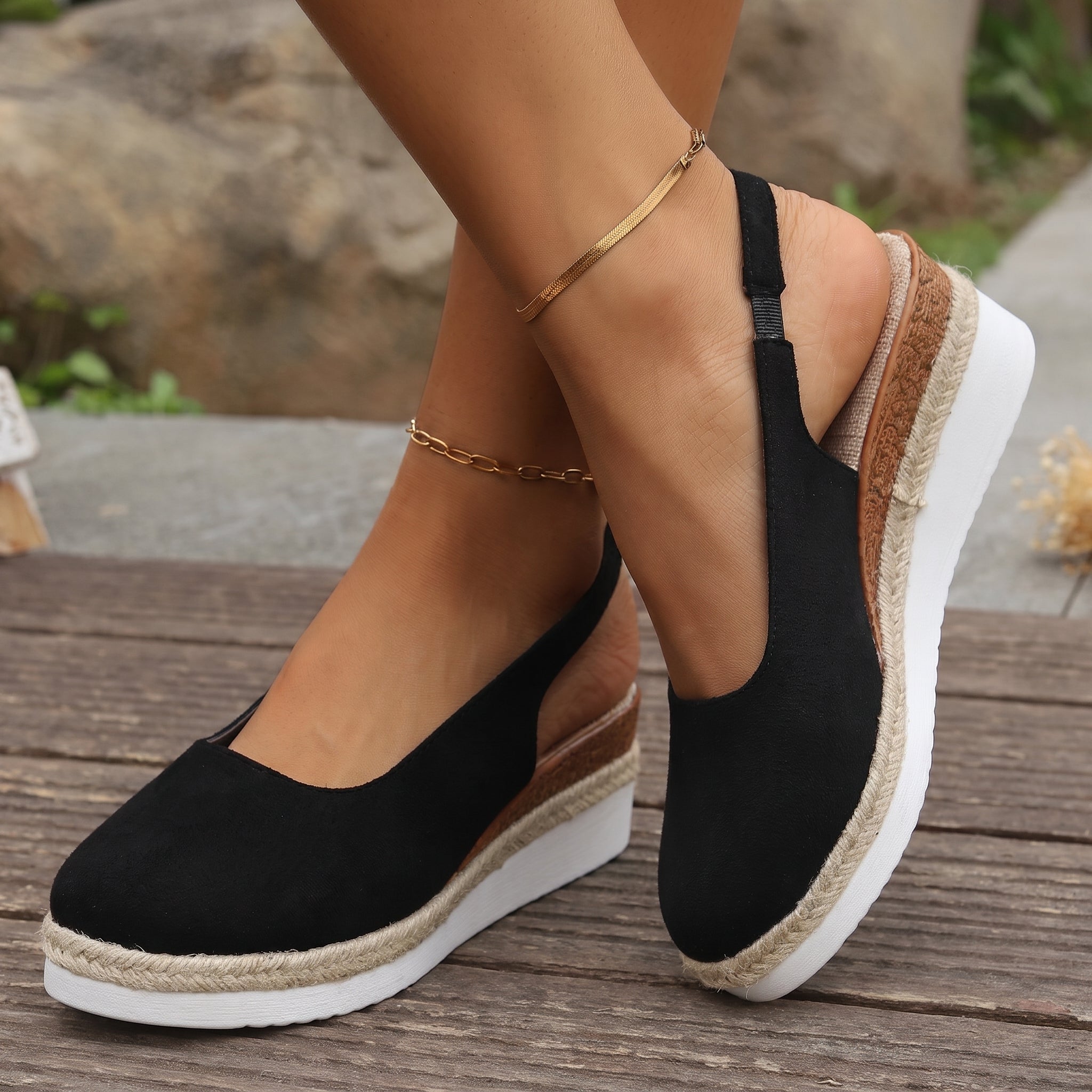 Ludmila – Women's Orthopedic Slip-On Wedge Pumps - Heels - Black - Parker&Brooks