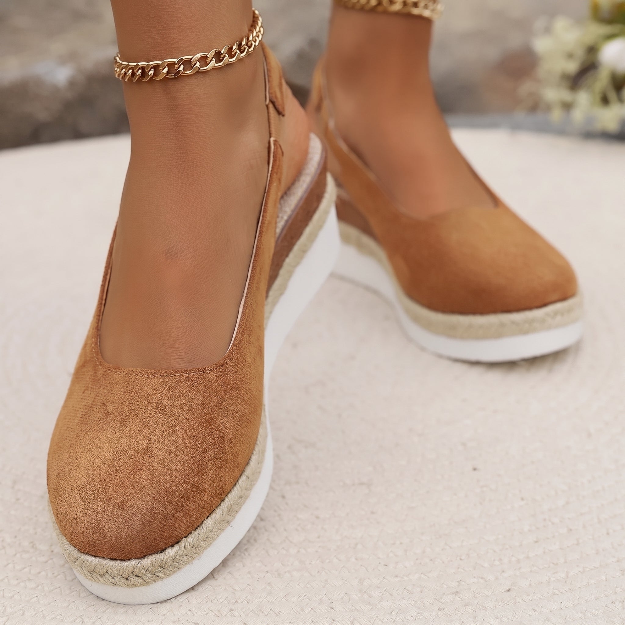 Ludmila – Women's Orthopedic Slip-On Wedge Pumps - Heels - Khaki - Parker&Brooks