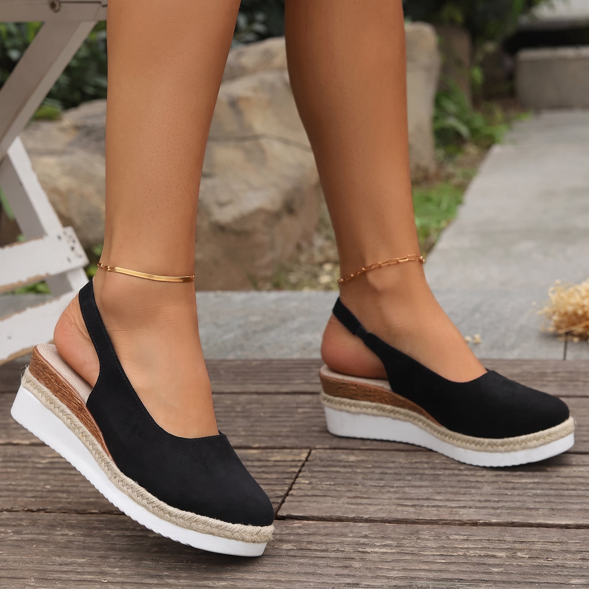 Ludmila – Women's Orthopedic Slip-On Wedge Pumps - Heels - Black - Parker&Brooks
