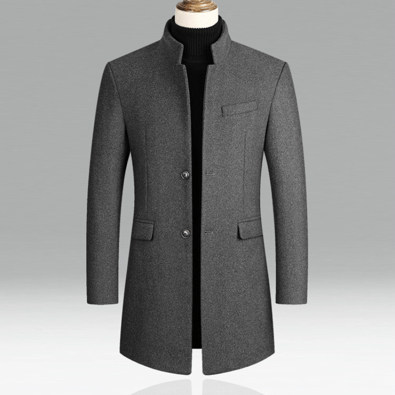 Lukas - Wool Coat with Stand-Up Collar