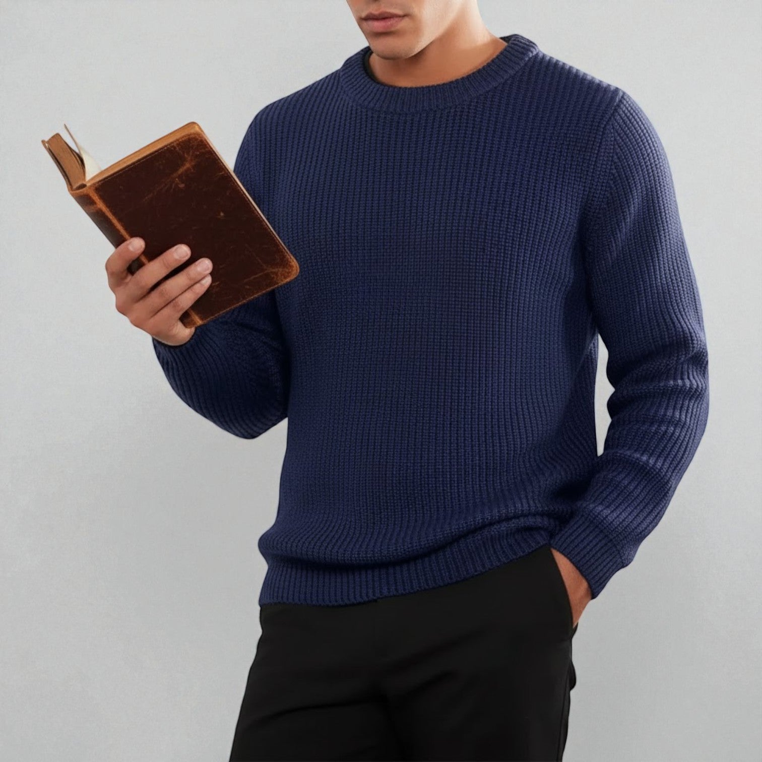 Marcel – Men's Wool Knit Sweater Crew Neck