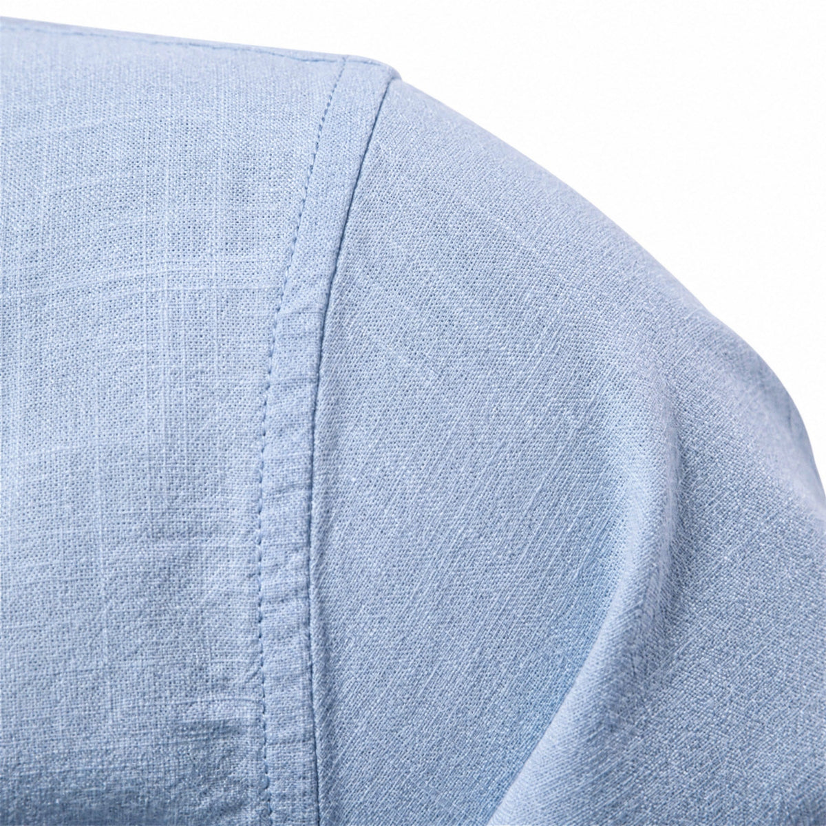 Marcus - Men's Mandarin Collar Button-Down Shirt with Contrast Trim - Blue - Parker&Brooks