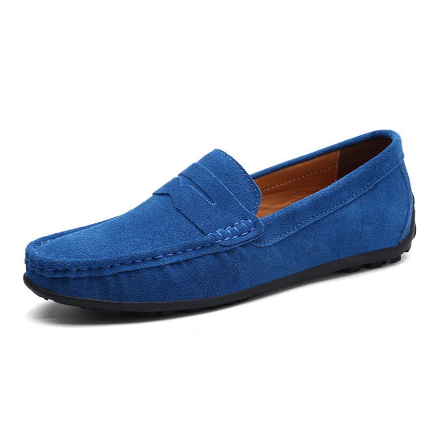 Marcus - Men's Penny Strap Loafers - Loafers - Dark Blue - Parker&Brooks