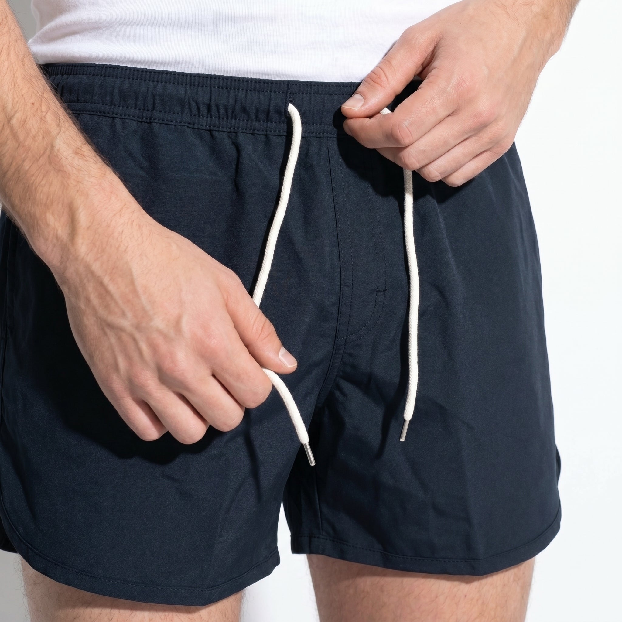 Marcus - Men's Swimming Shorts with Drawstring Waist - Shorts Men - Black - Parker&Brooks