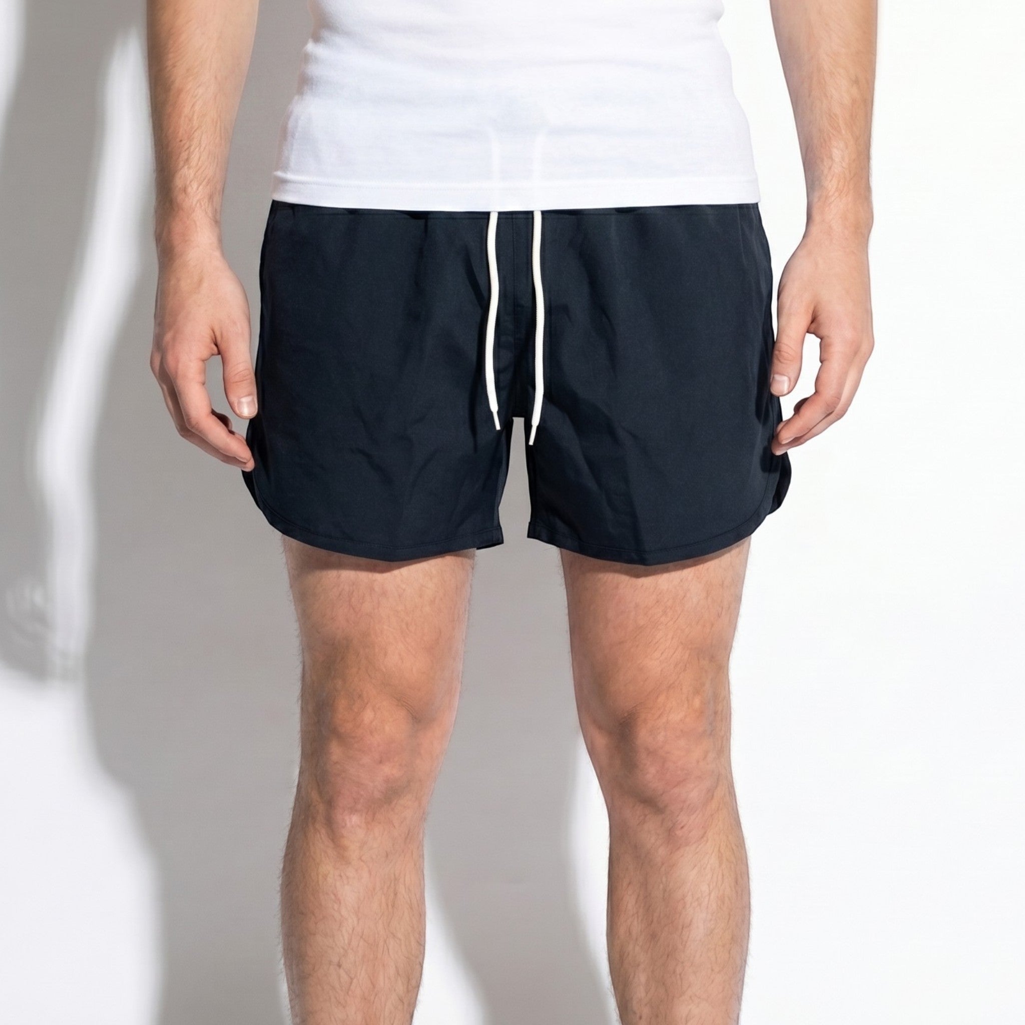 Marcus - Men's Swimming Shorts with Drawstring Waist - Shorts Men - Black - Parker&Brooks