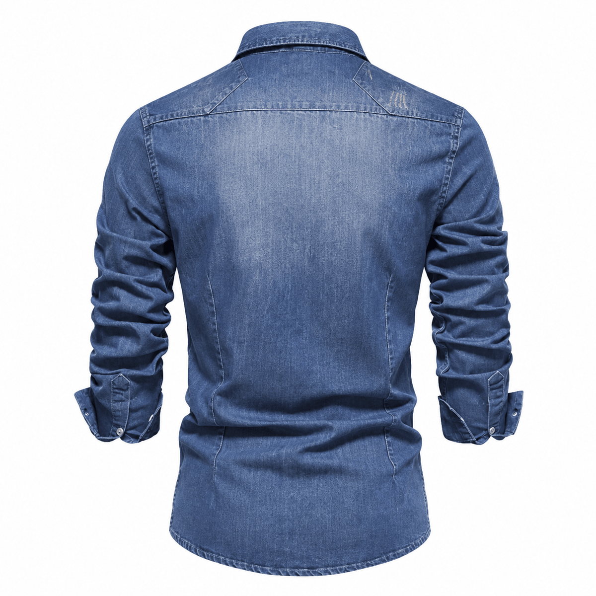 Marcus - Men's Western Style Shirt with Chest Pockets - Shirts - Blue - Parker&Brooks