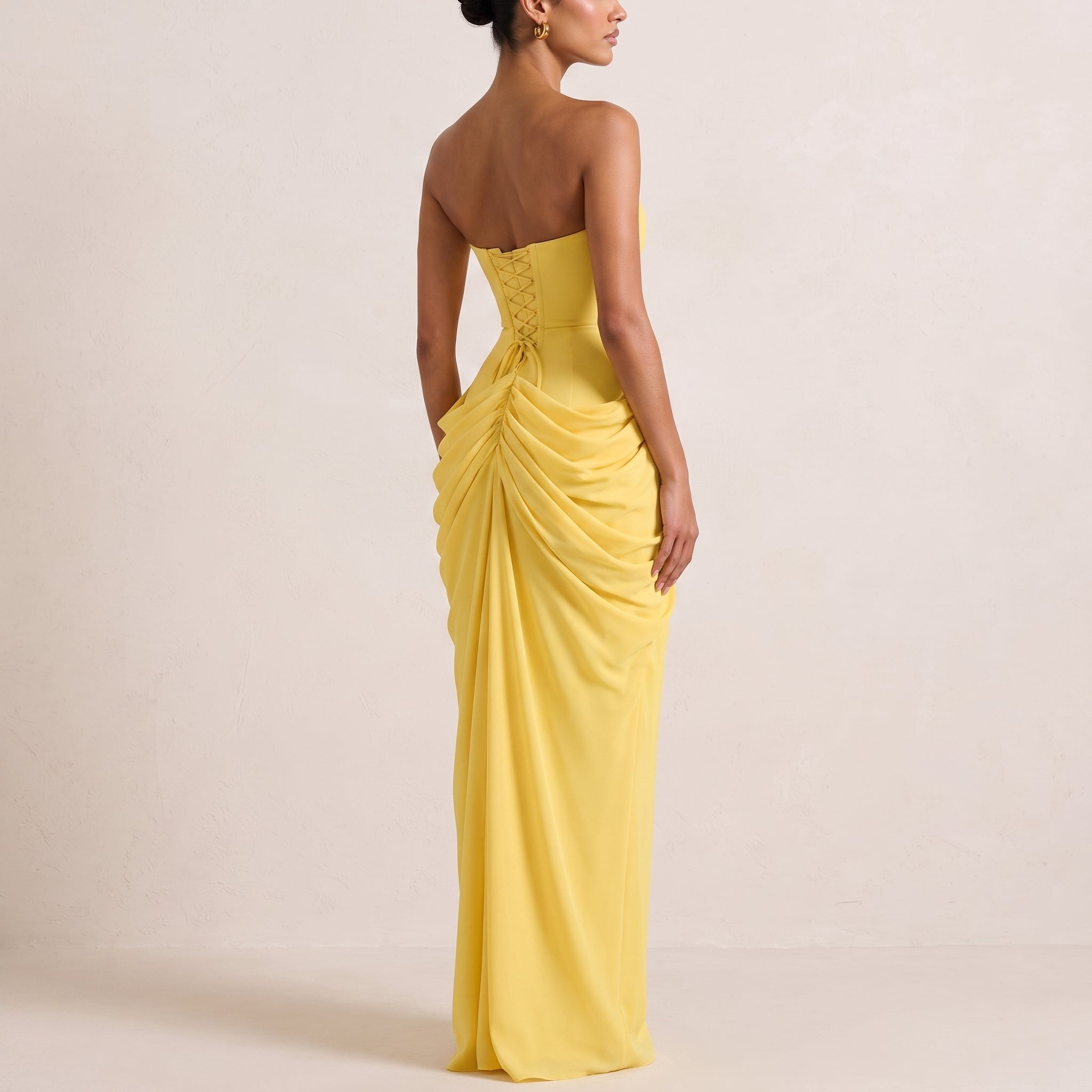 Margot - Women's Bridesmaid Strapless Ruched Maxi Dress
