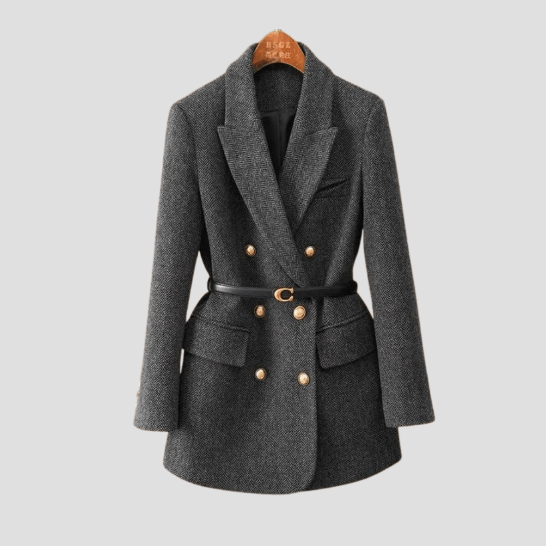 Mia - Double-Breasted Coat with Button Closure