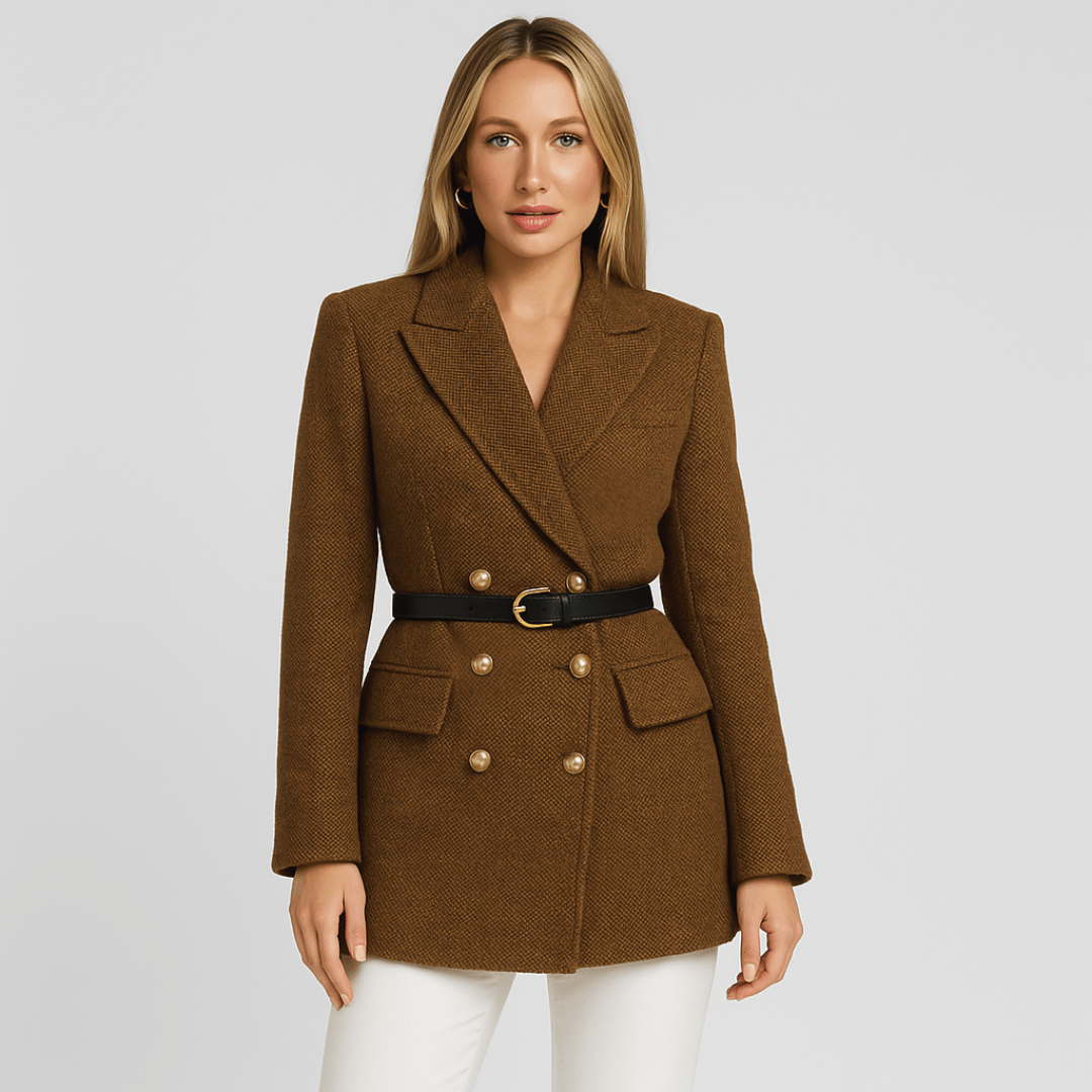 Mia - Double-Breasted Coat with Button Closure