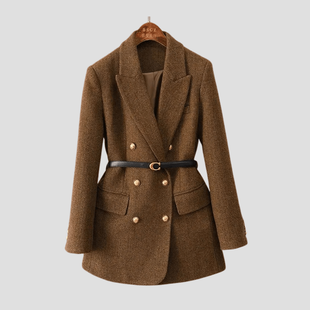 Mia - Double-Breasted Coat with Button Closure