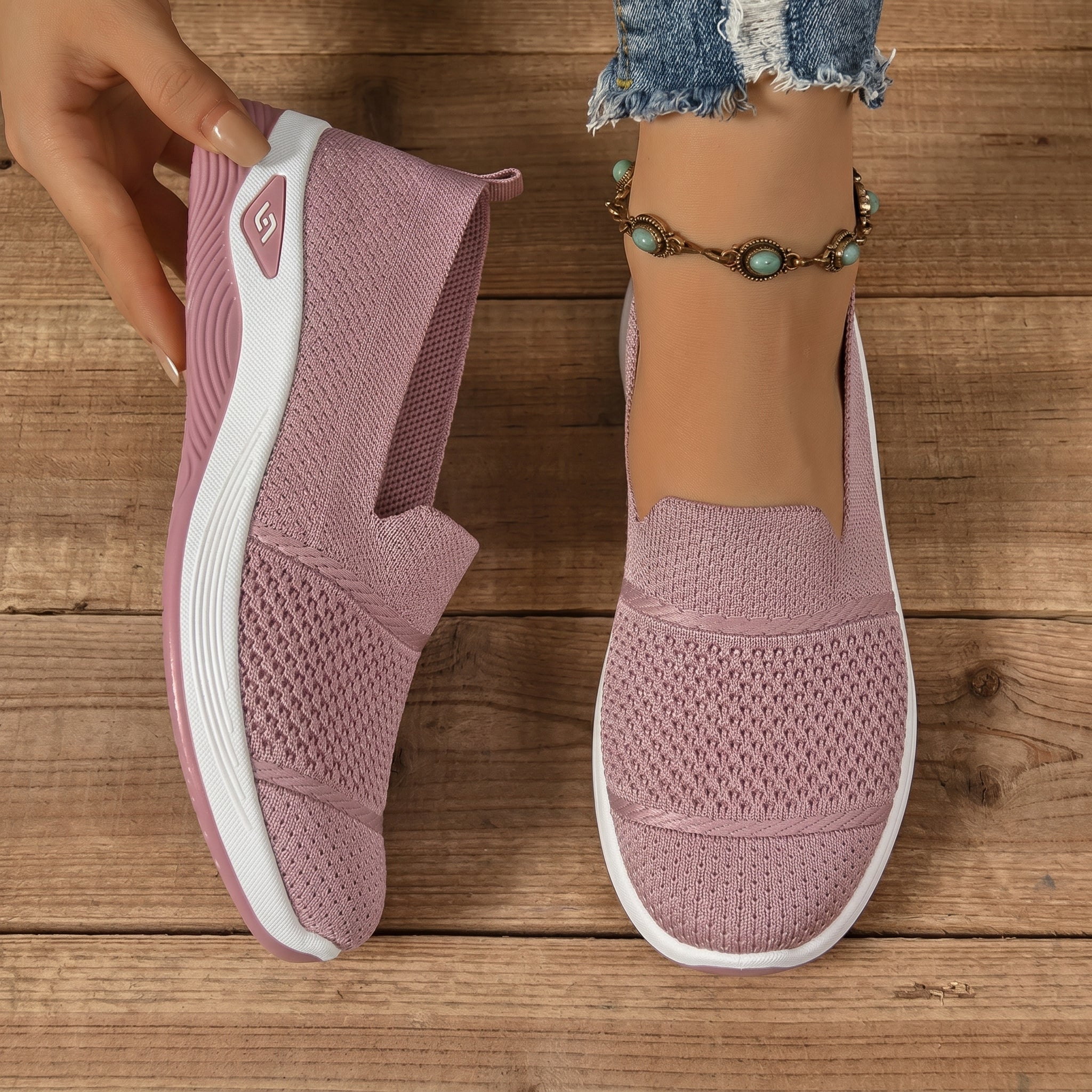 Monika - Women's Orthopedic Cushioned Slip-On Sneaker - Orthopaedic Shoes - Pink - Parker&Brooks