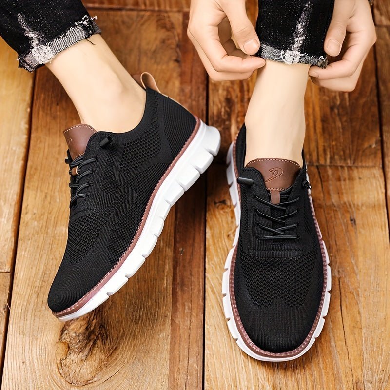 Nathan - Men's Lightweight Low - Top Sneakers - Trainers - Black - Parker&Brooks